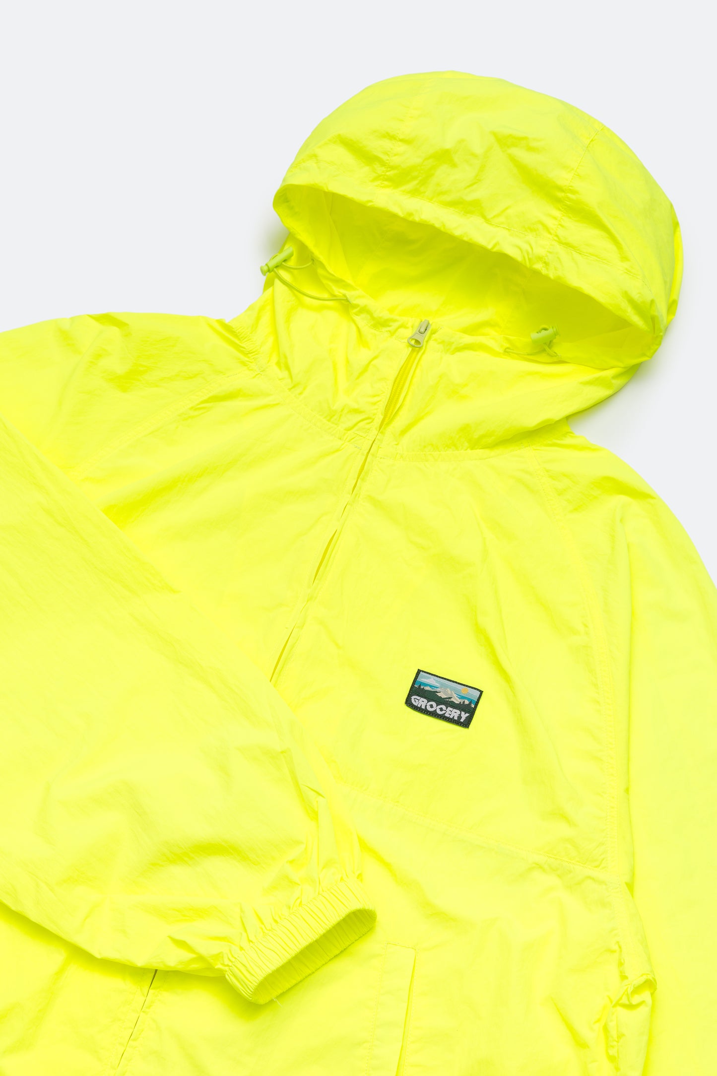 GROCERY PACKABLE NYLON WINDBREAKER/ NEON YELLOW