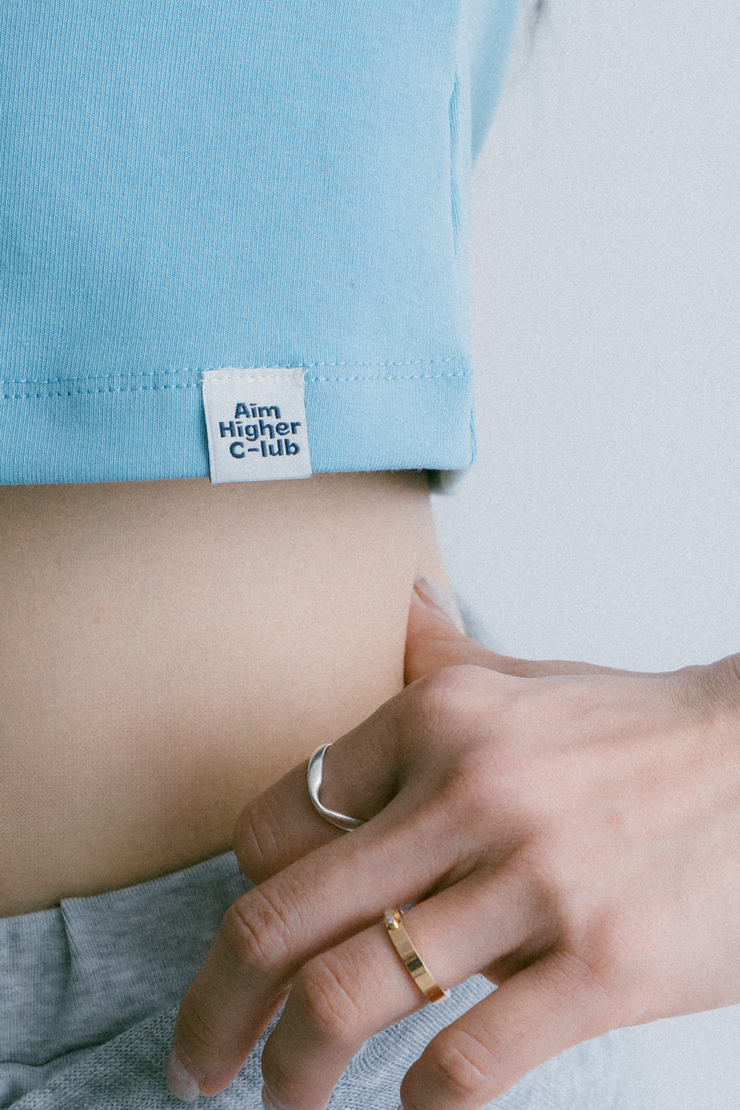 Aim Higher Club Essential Fitted Tee/ Vintage Sky Blue