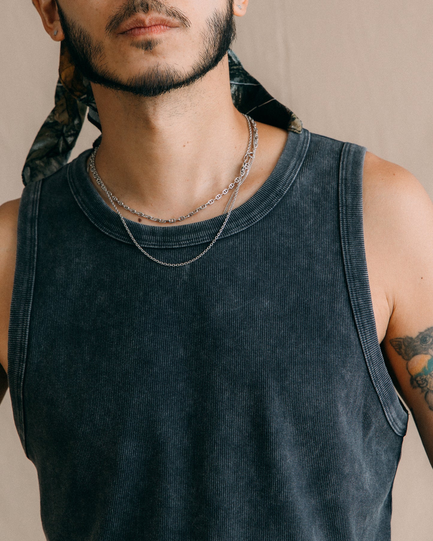 GROCERY WASHED INVOICE TANK TOP/ CHARCOAL