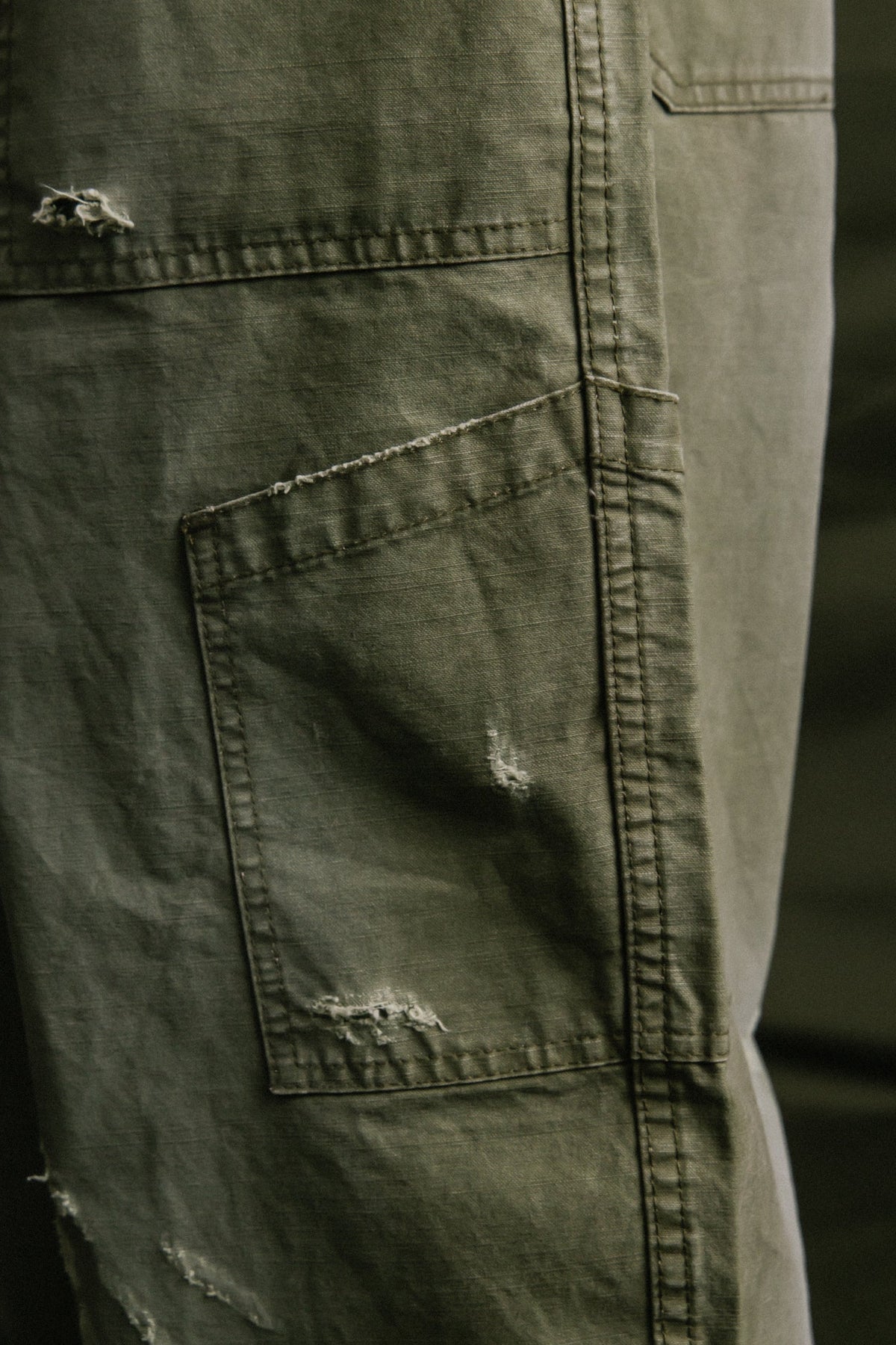 GROCERY WASHED WIDE CHINO PANTS/ OLIVE