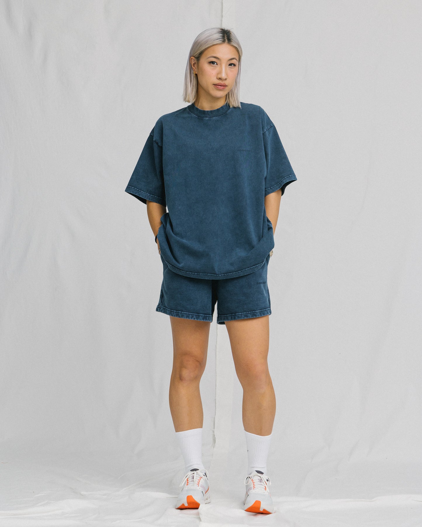 GROCERY BASIC WASHED SWEATSHORT/ NAVY