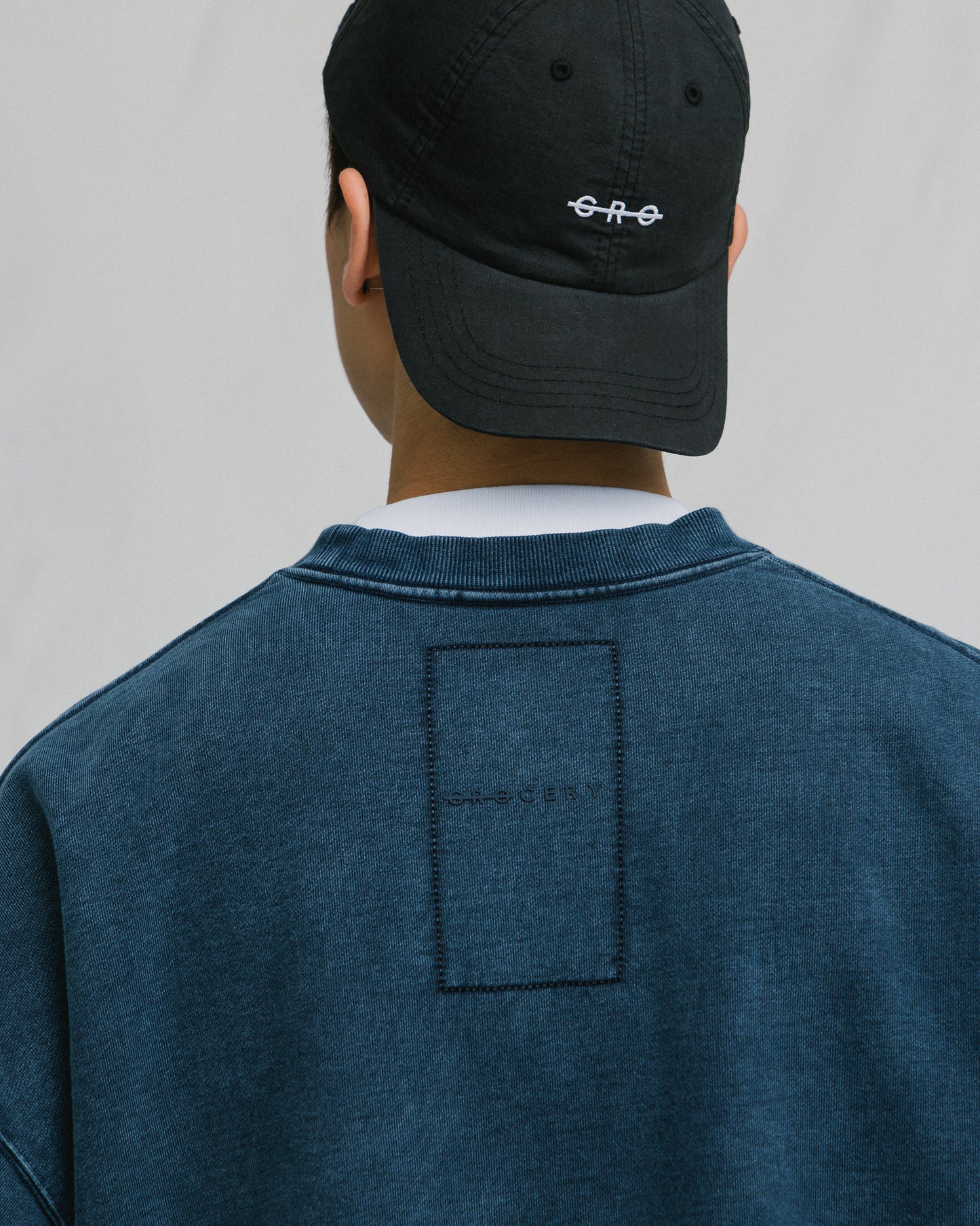 GROCERY BASIC WASHED CREWNECK SWEATER/ NAVY