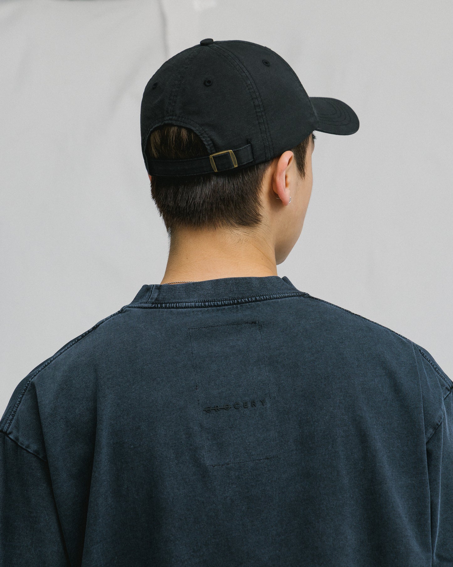 GROCERY BASIC WASHED BOXY TEE/ BLACK