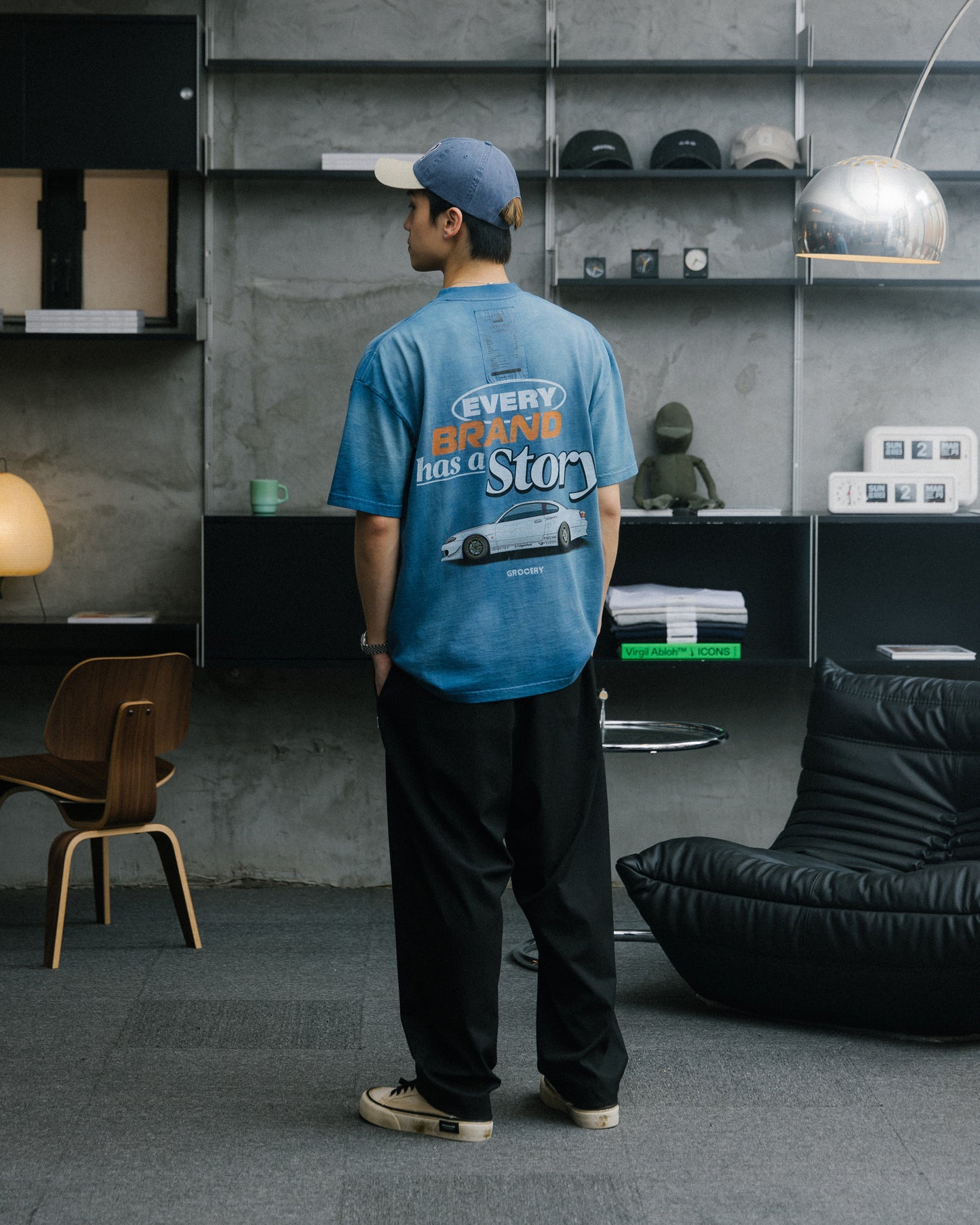 GROCERY PLEATED STRIPE COMFY EVERYDAY PANTS/ BLACK