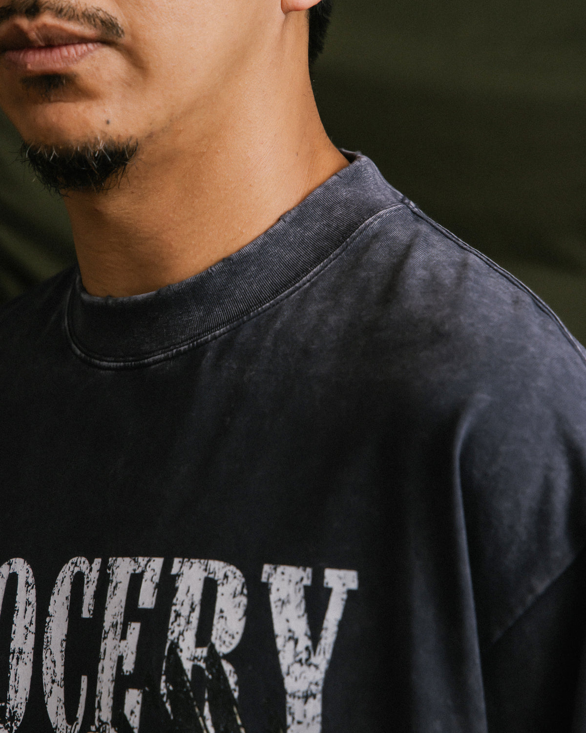 GROCERY VINTAGE EAGLE GRAPHIC WASHED BOXY TEE/ CHARCOAL