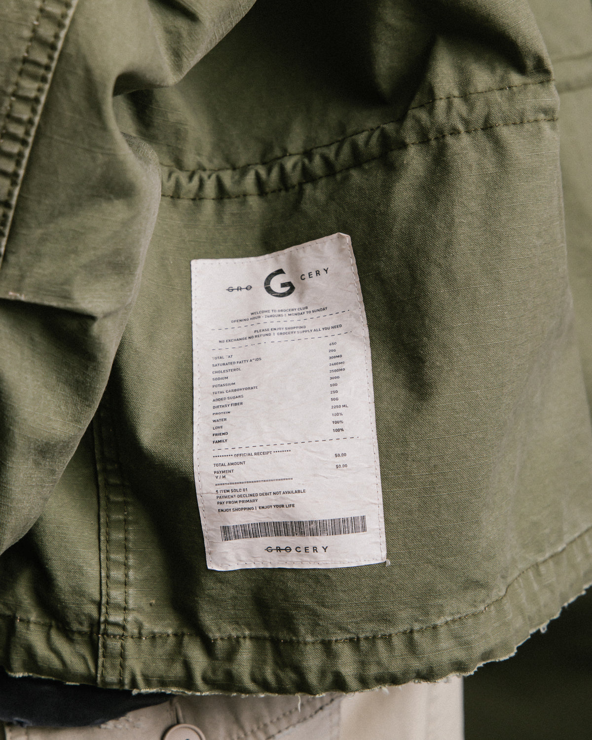 GROCERY M-65 MILITARY FIELD JACKET/ OLIVE