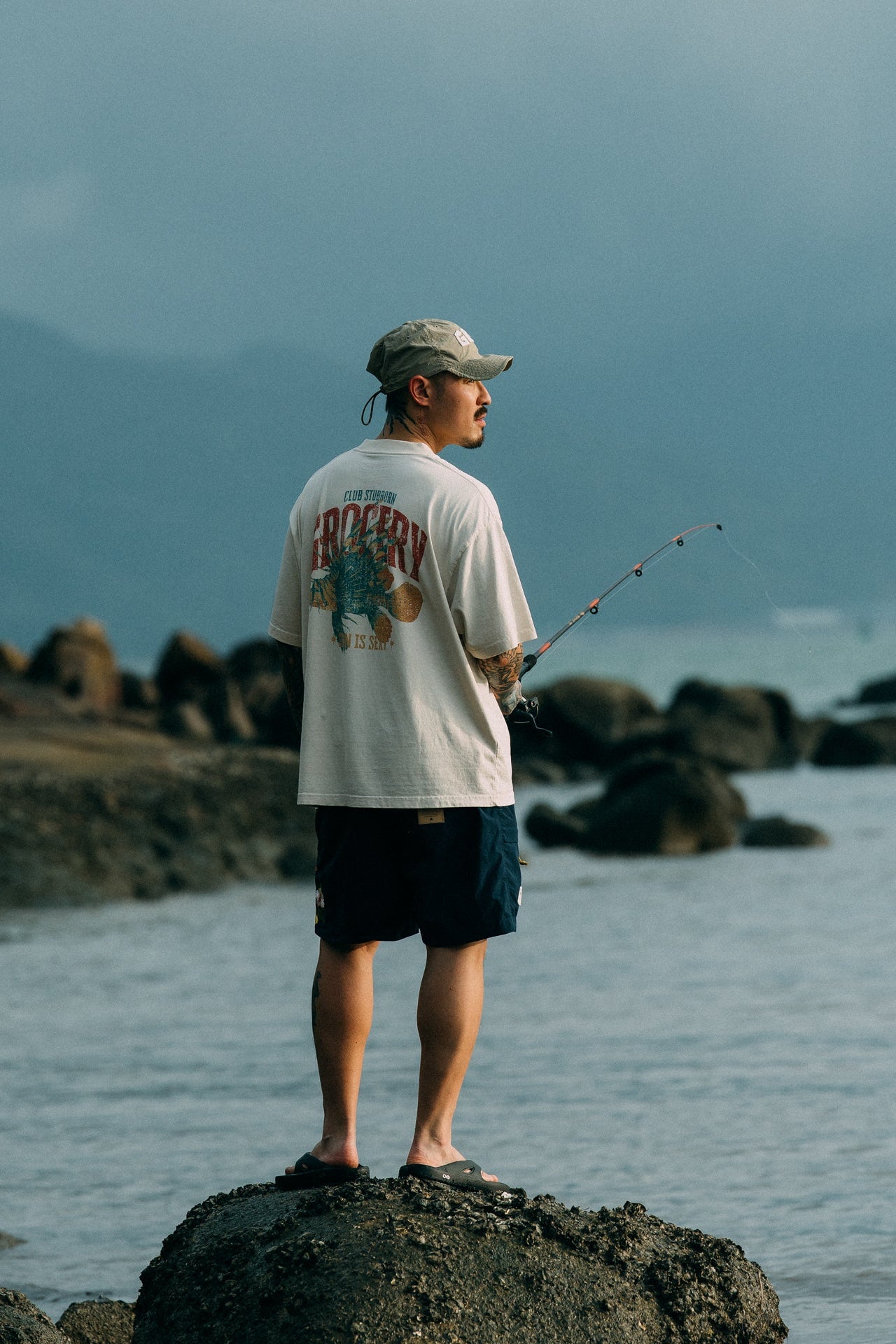 GROCERY x CLUB STUBBORN GEOMETRIC LION FISH CAP/ BEIGE