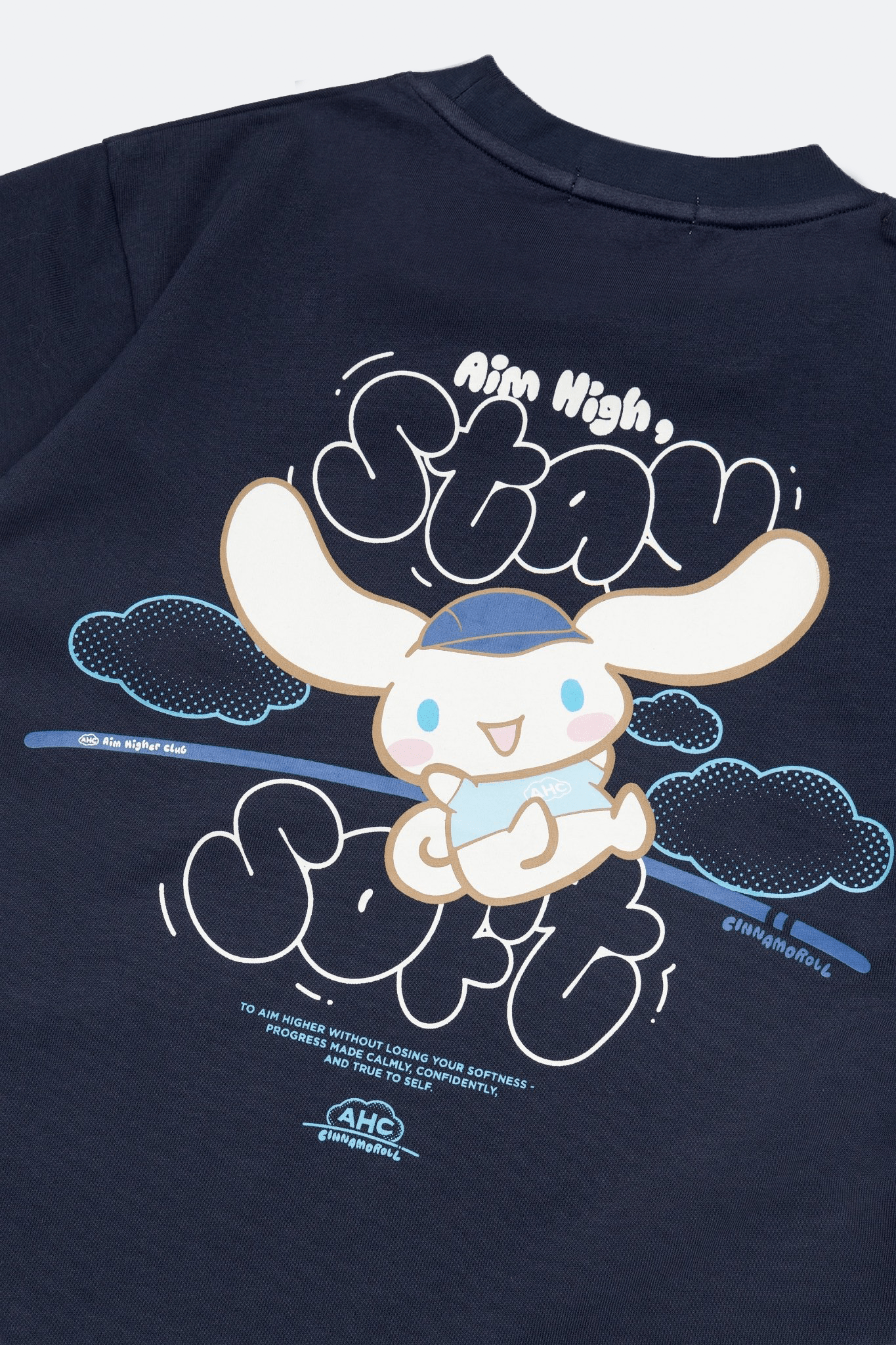 Aim Higher Club ♥ Cinnamoroll Kids Aim High Stay Soft Unisex Tee/ Navy - GROGROCERY