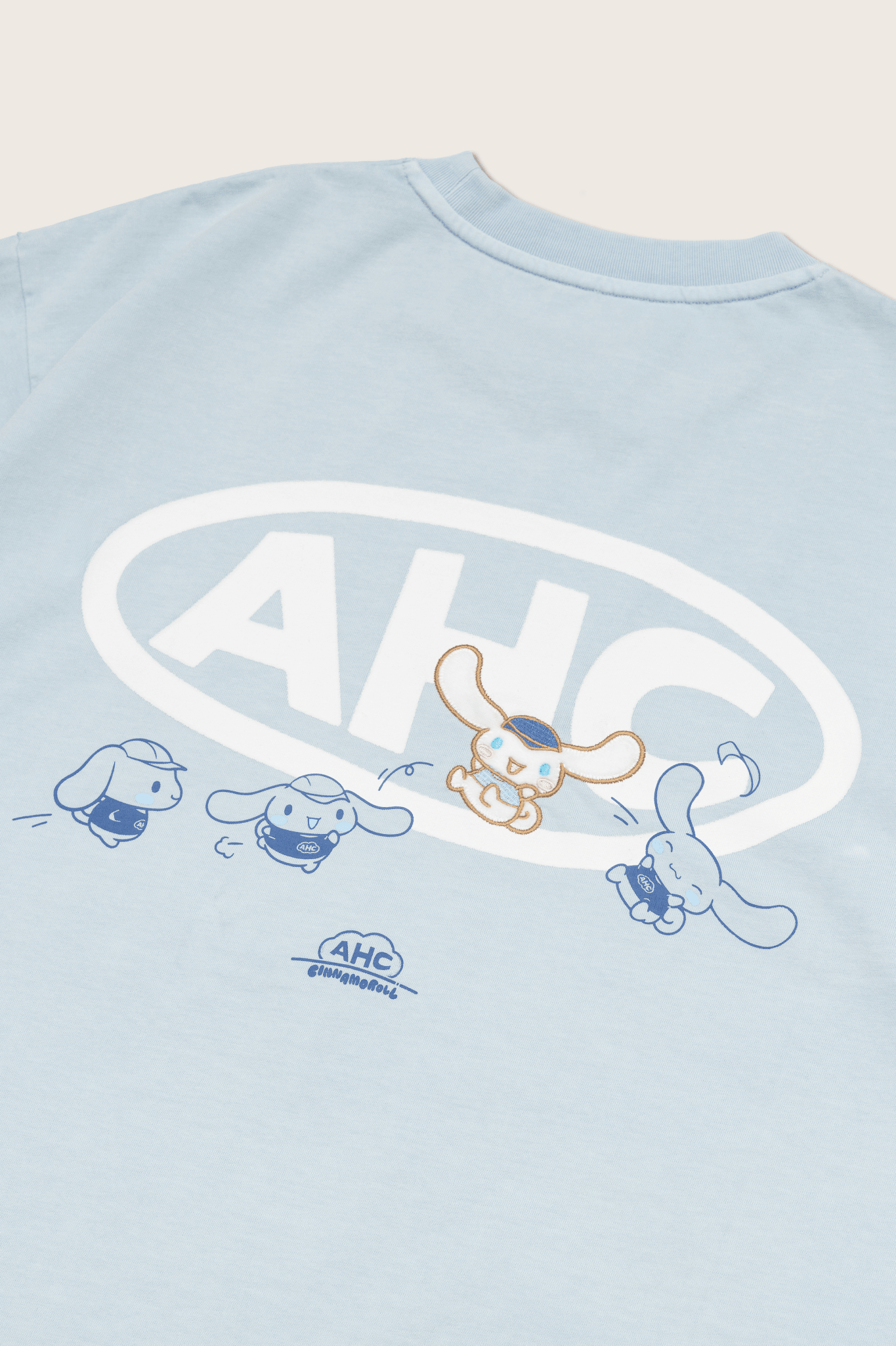 Aim Higher Club ♥ Cinnamoroll Kids Jumping on the Cloud Unisex Tee/ Washed Baby Blue - GROGROCERY