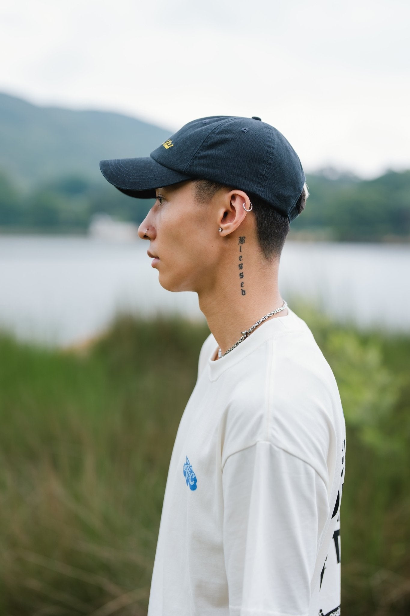 Aim Higher Club Light Washed Classic Script Cap/ Navy - GROGROCERY