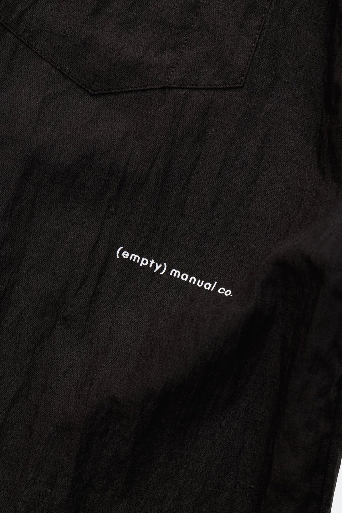 (empty) manual co. curved placket short sleeve shirt/ charcoal grey - GROGROCERY