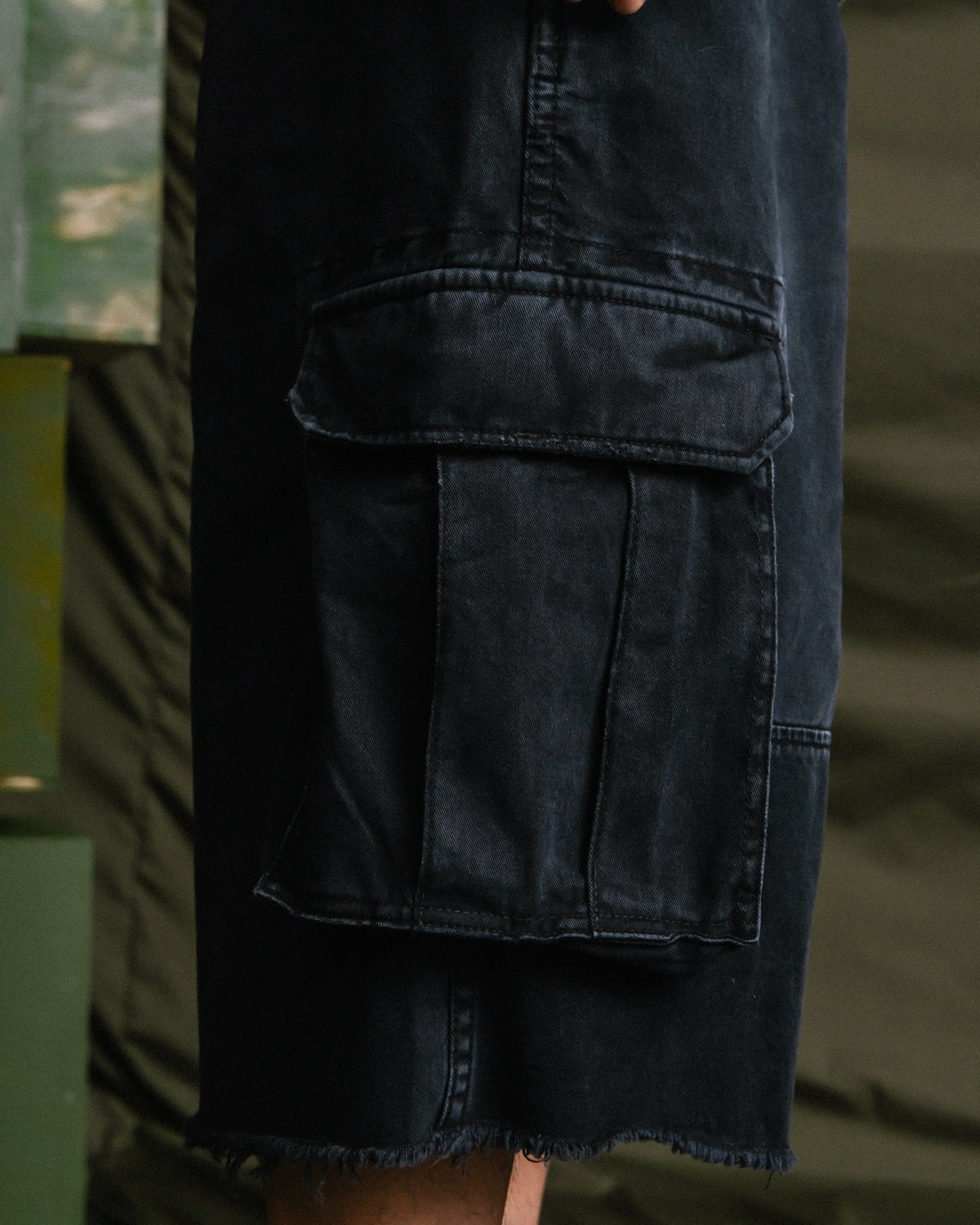 GROCERY BAGGY CARGO SHORTS/ BLACK - GROGROCERY