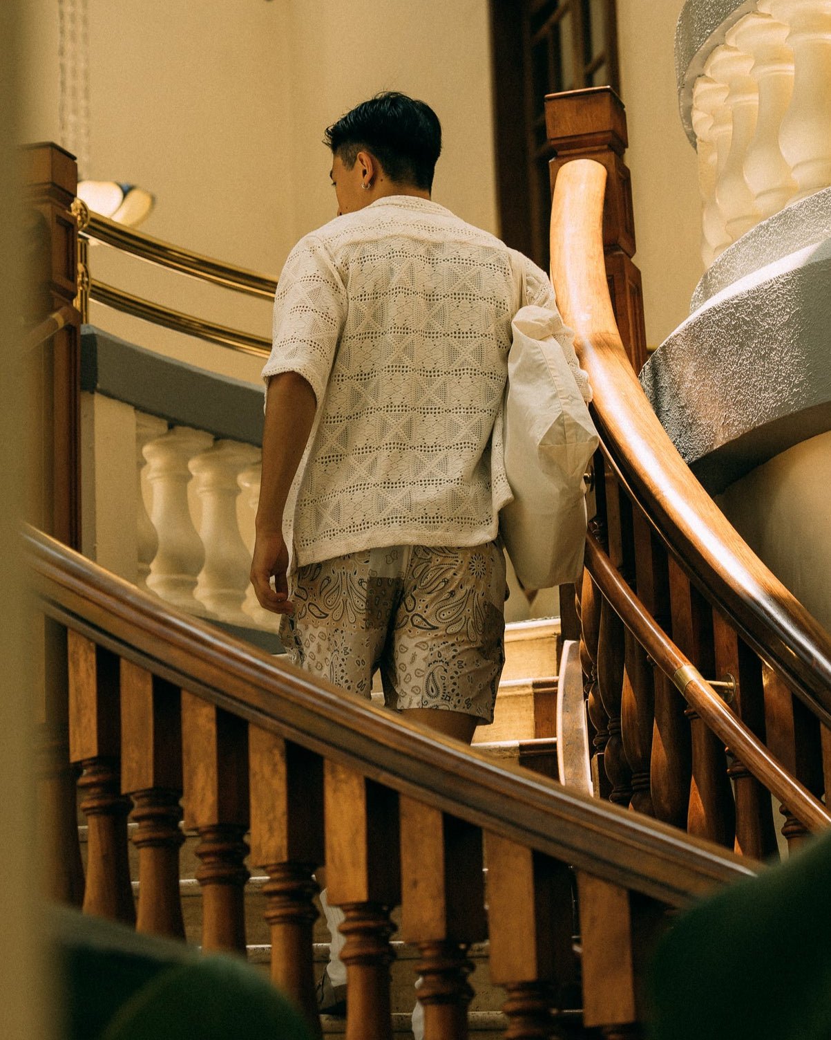 GROCERY BANDANA NYLON SHORTS/ CREAM - GROGROCERY