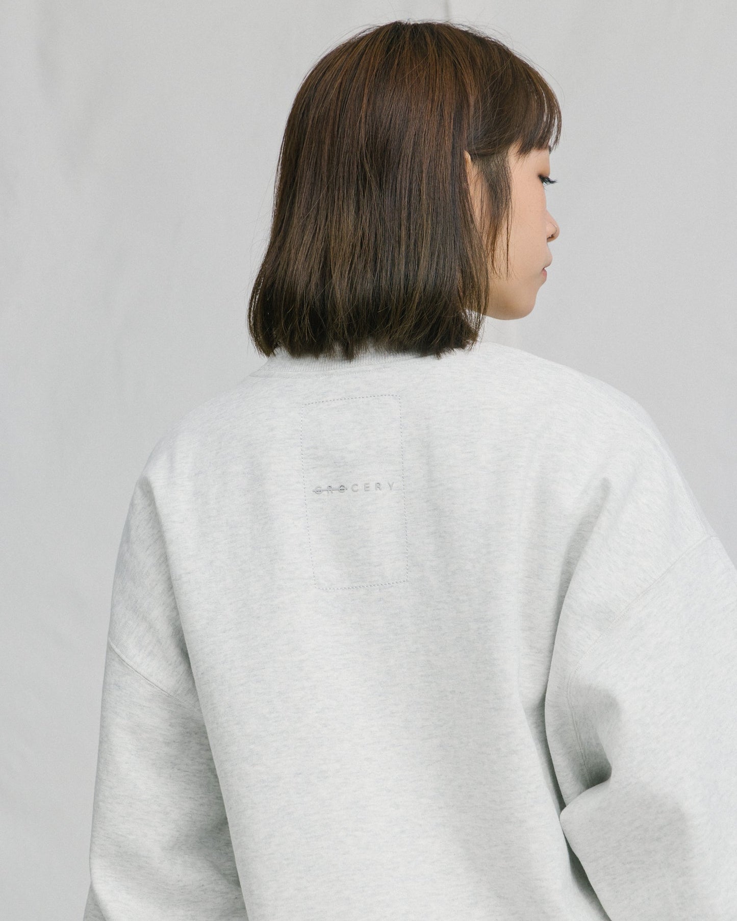 GROCERY BASIC CREWNECK SWEATER/ HEATHER GREY - GROGROCERY