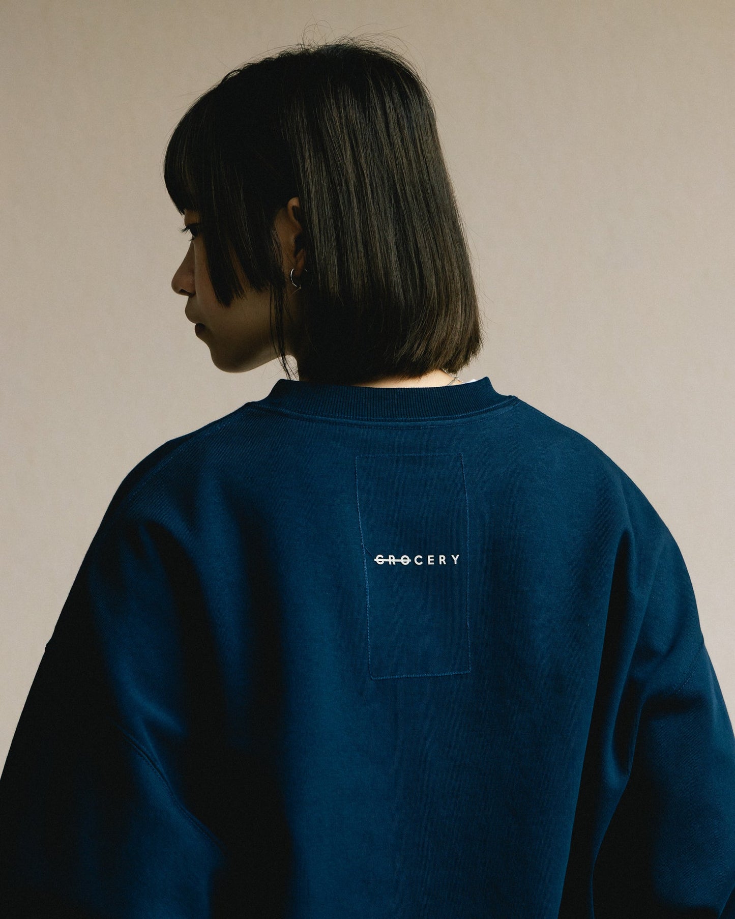 GROCERY BASIC CREWNECK SWEATER/ NAVY - GROGROCERY