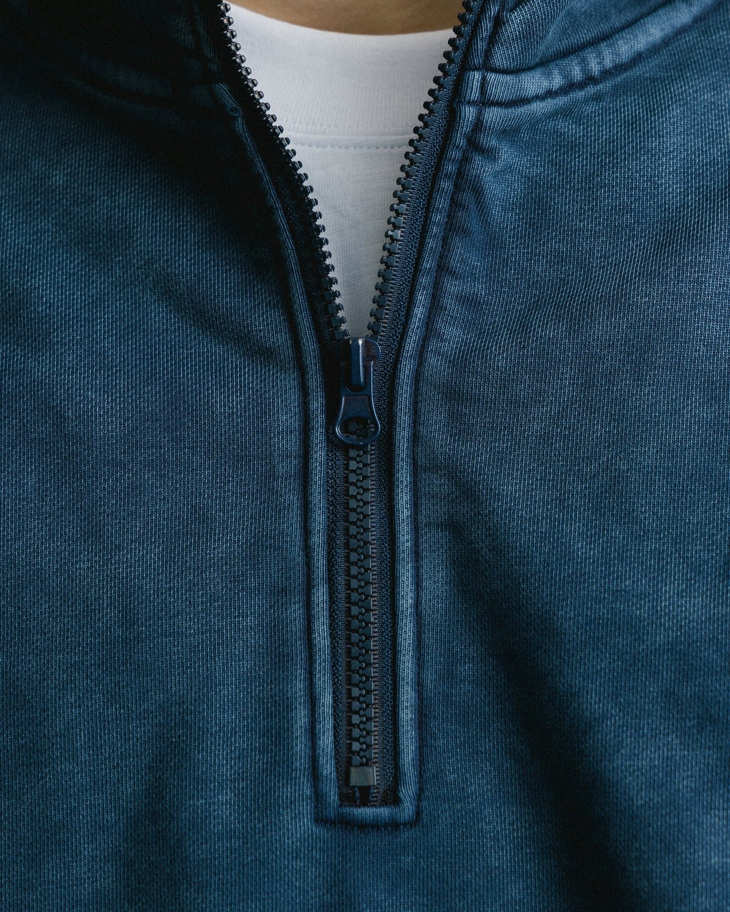 GROCERY BASIC WASHED HALF ZIP SWEATER/ NAVY - GROGROCERY