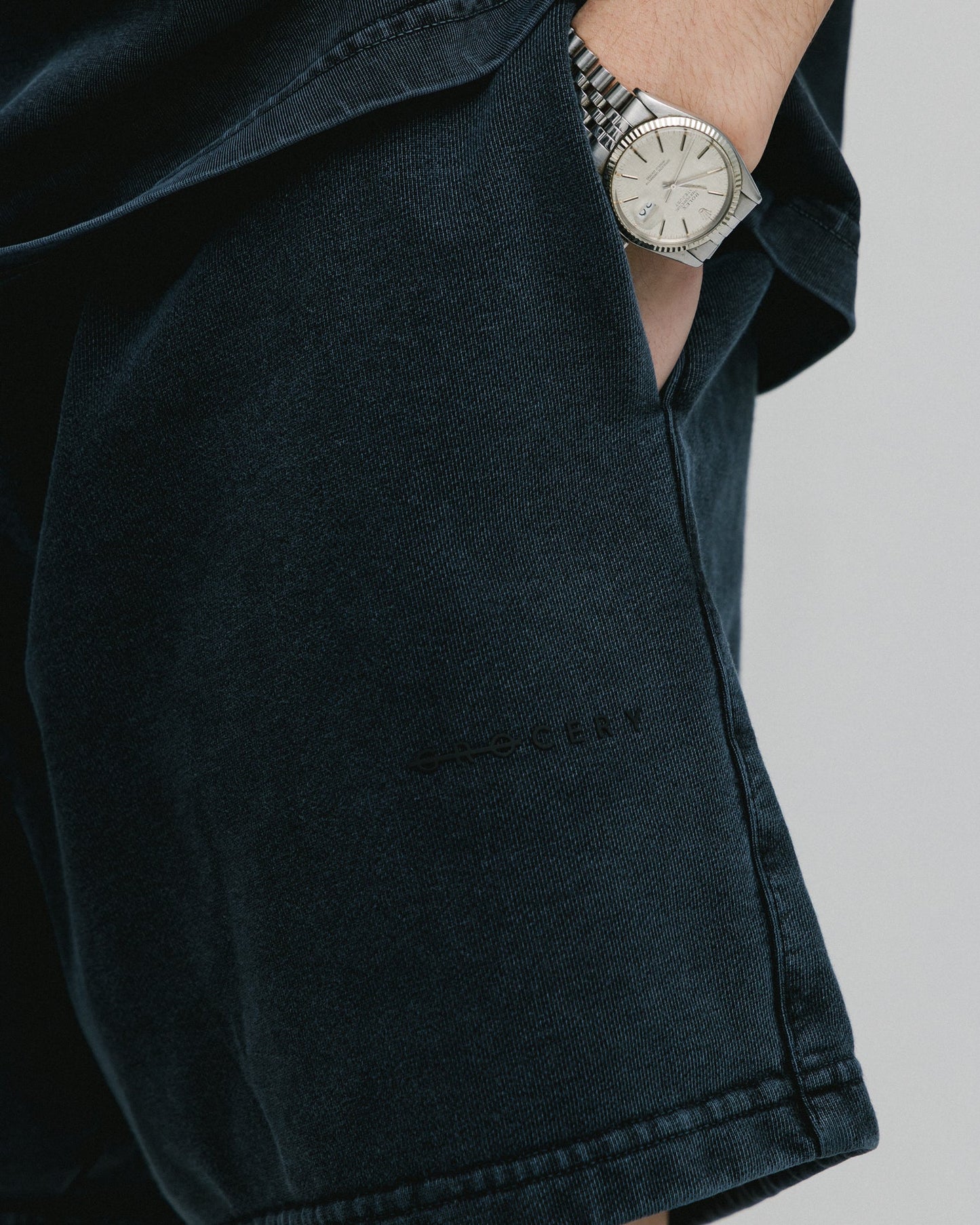 GROCERY BASIC WASHED SWEATSHORT/ BLACK - GROGROCERY