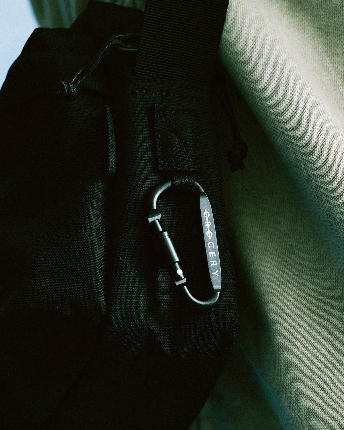 GROCERY CORDURA DOUBLE POCKET SHOULDER BAG/ BLACK - GROGROCERY