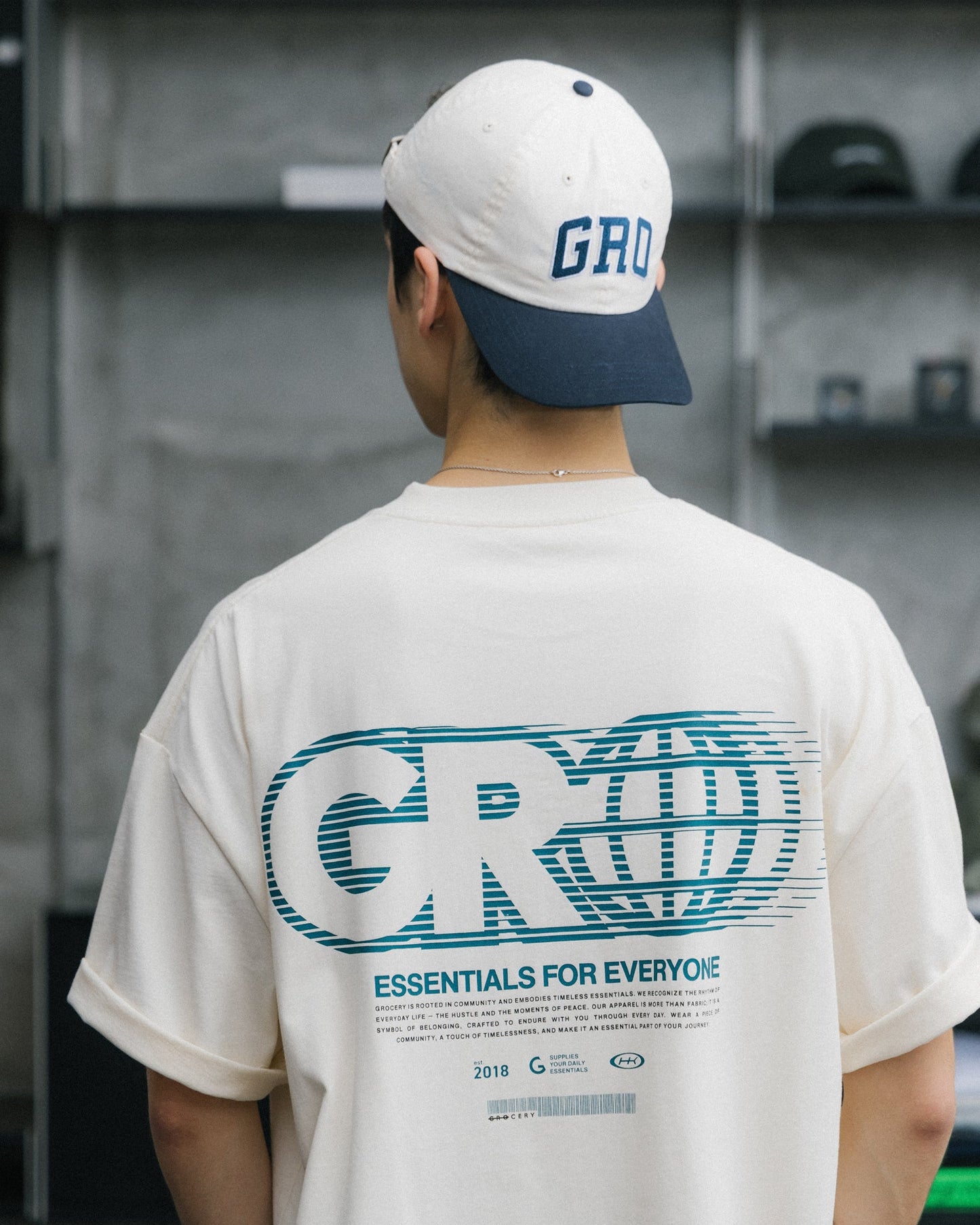 GROCERY DAILY ESSENTIALS LOGO TEE/ BUTTER - GROGROCERY