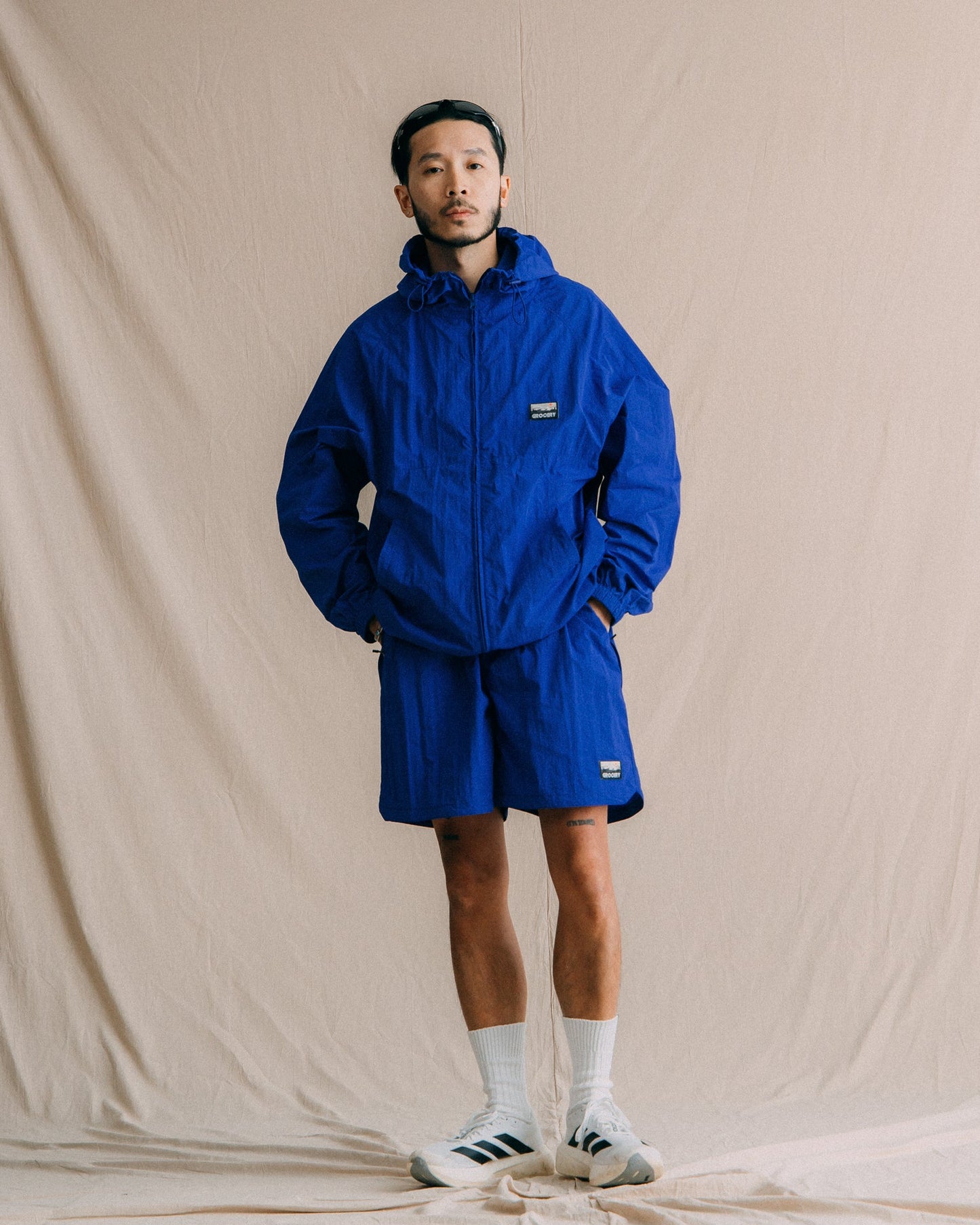 GROCERY DAILY NYLON SHORTS/ BLUE - GROGROCERY