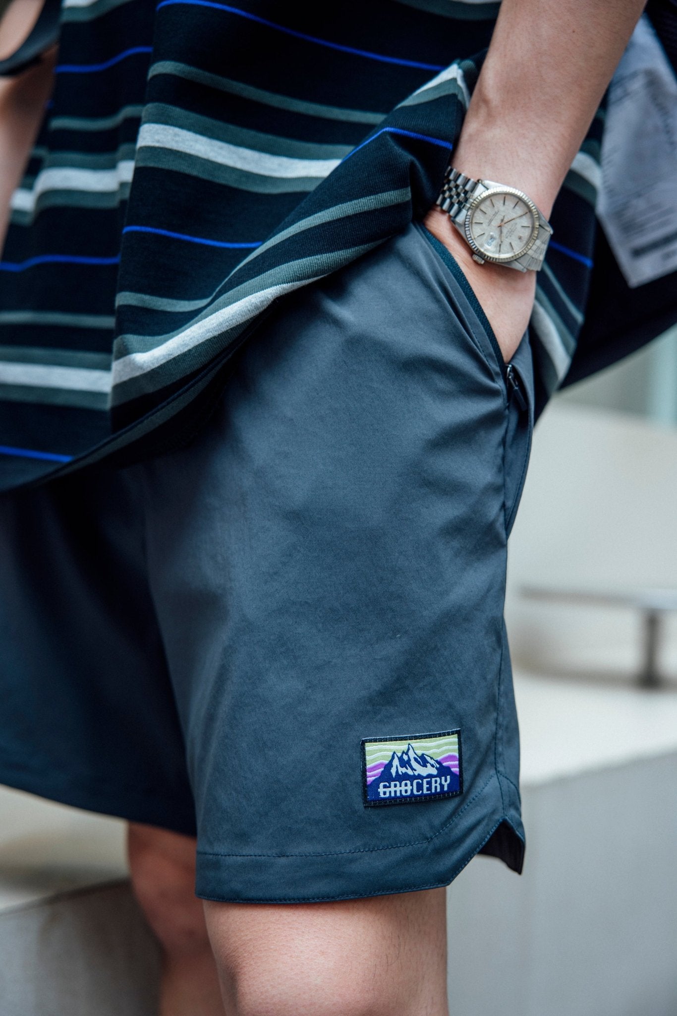 GROCERY DAILY NYLON SHORTS/ CHARCOAL - GROGROCERY