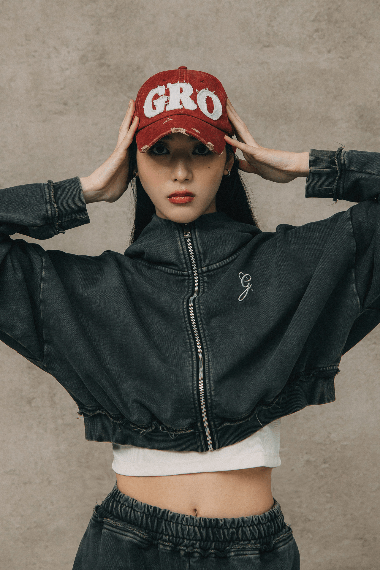 GROCERY DISTRESSED LOGO WASHED CAP/ RED - GROGROCERY