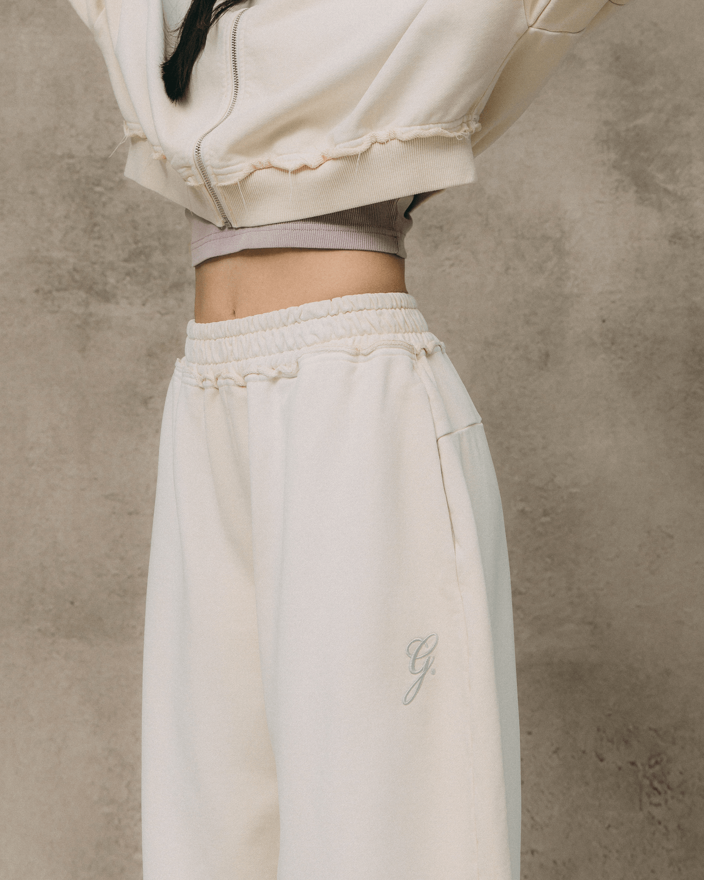 GROCERY FADED WASHED WIDE LEG SWEATPANTS/ WASHED CREAM - GROGROCERY