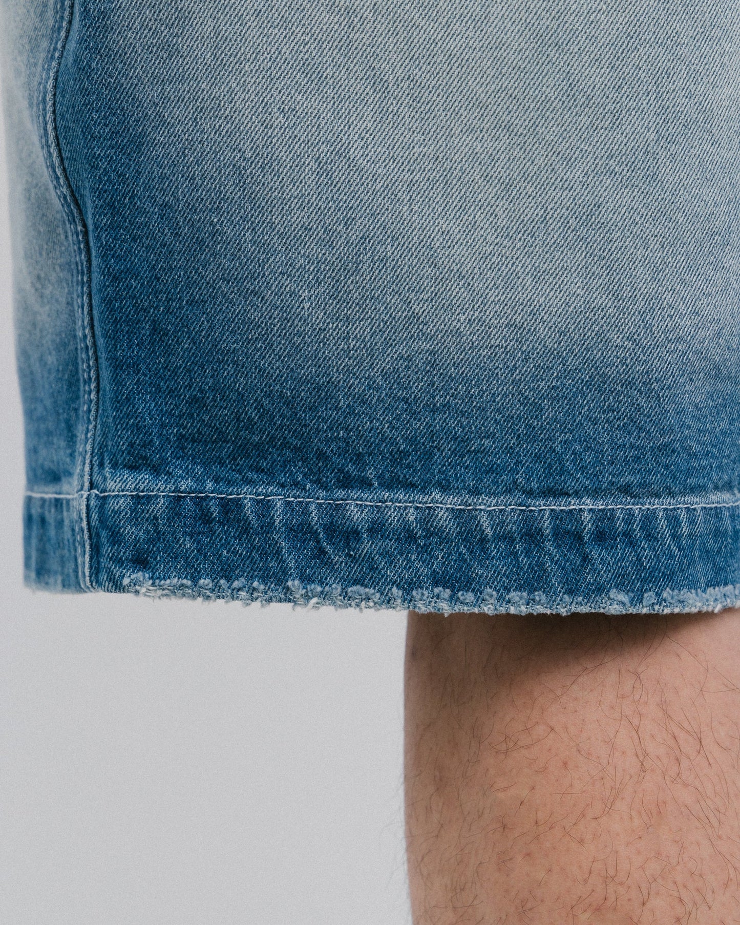 GROCERY G LOGO WASHED DENIM SHORTS/ MID BLUE - GROGROCERY