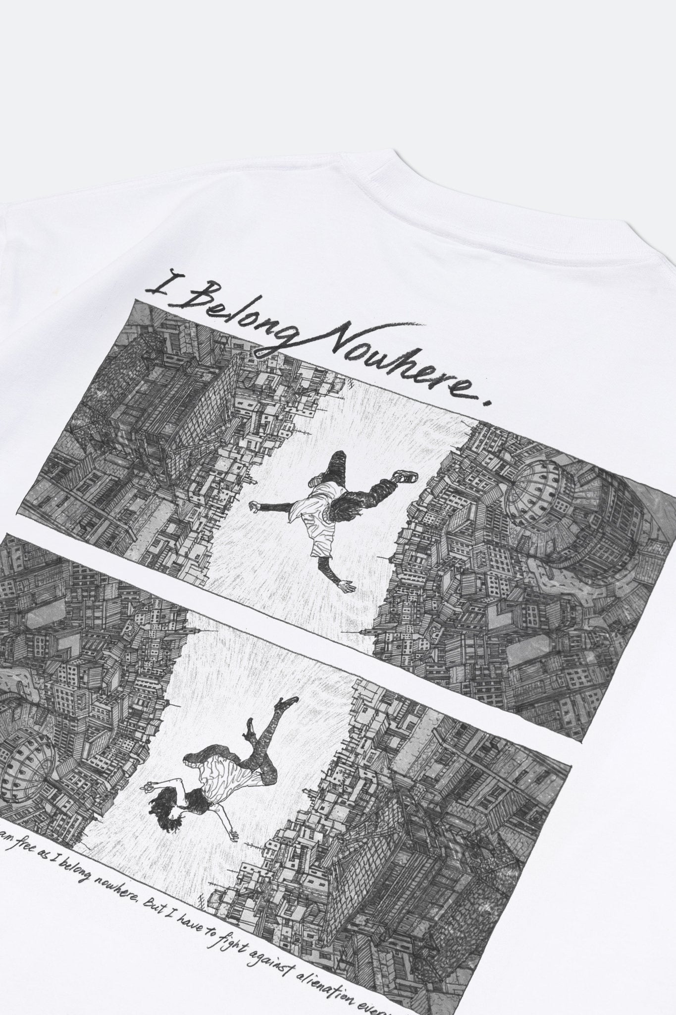 GROCERY I BELONG NOWHERE GRAPHIC TEE/ WHITE by LAU KWONG SHING - GROGROCERY