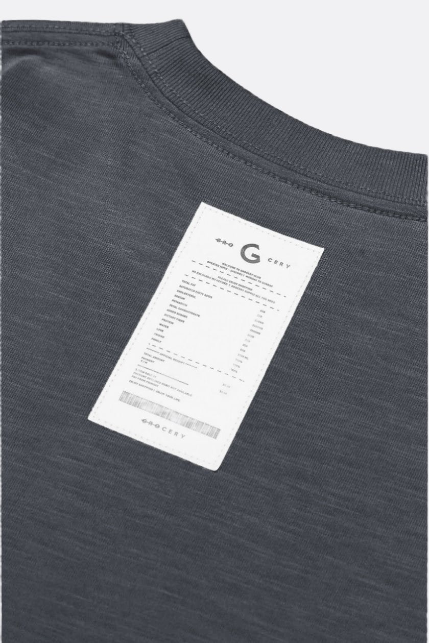 GROCERY KIDS MINI INVOICE TEE/ CHARCOAL - GROGROCERY