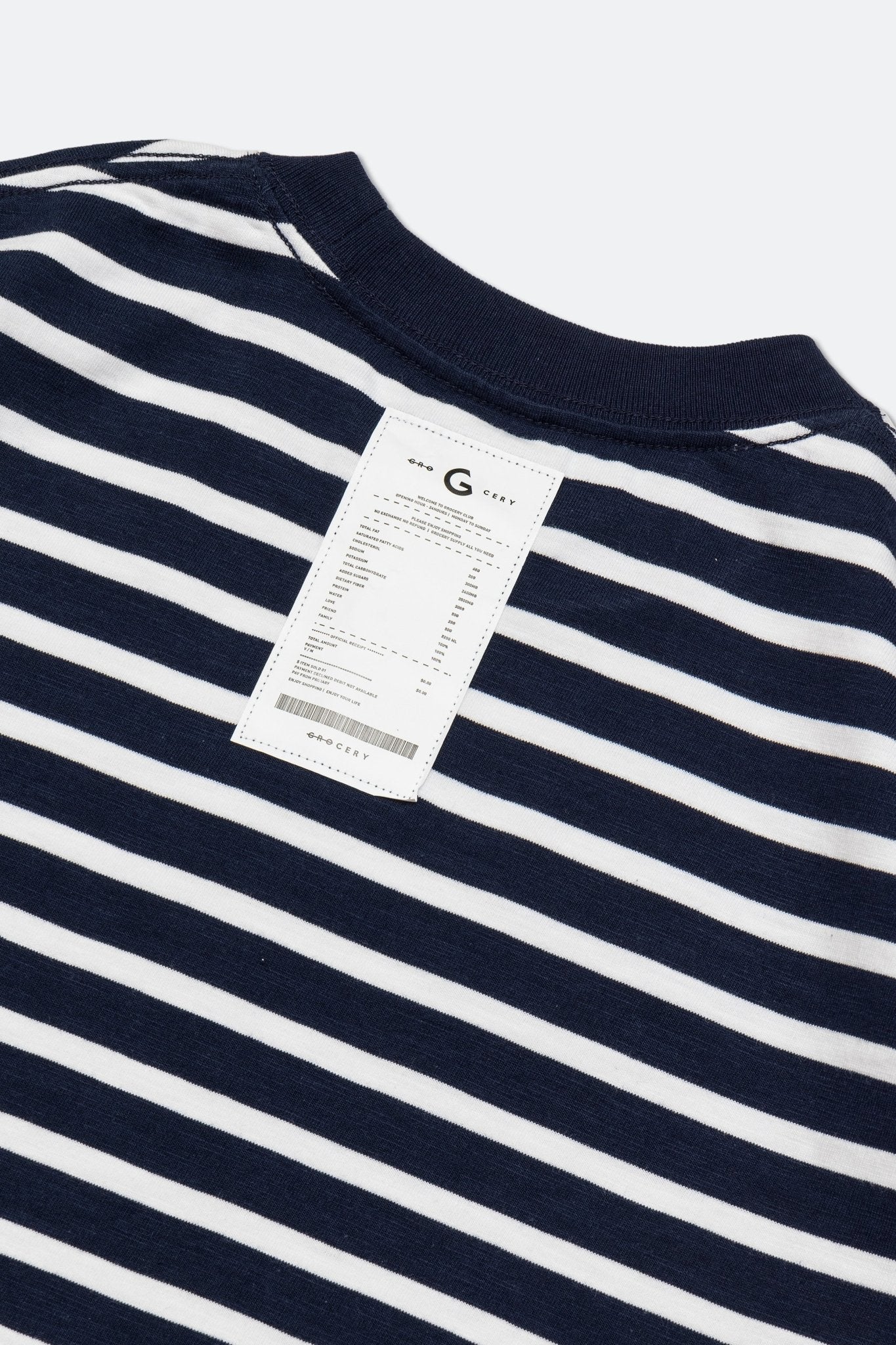 GROCERY KIDS MINI INVOICE TEE/ STRIPE NAVY - GROGROCERY