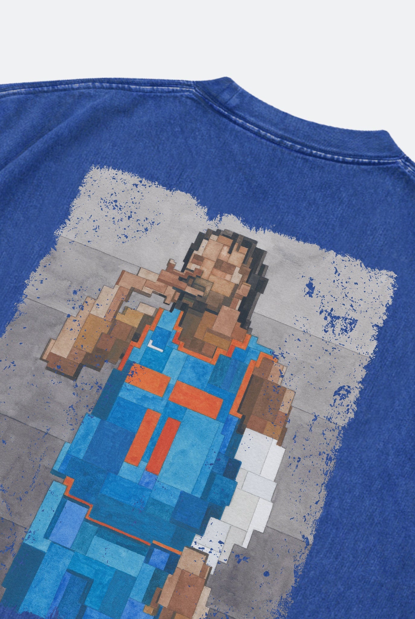 GROCERY KING OF NY WASHED GRAPHIC TEE BY ADAM LISTER/ BLUE - GROGROCERY