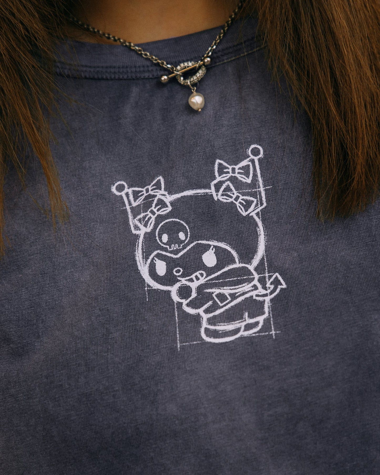 GROCERY | KUROMI REVERSE WASHED BABY TEE/ WASHED PURPLE - GROGROCERY