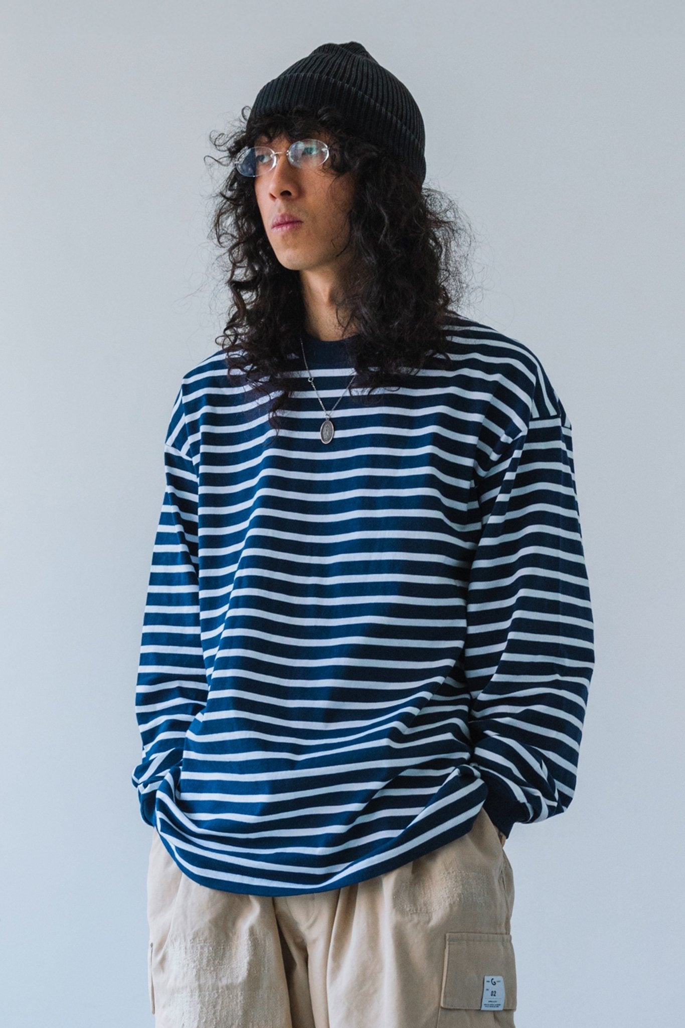 GROCERY LT - 006 INVOICE LONG TOP/ STRIPE NAVY - GROGROCERY