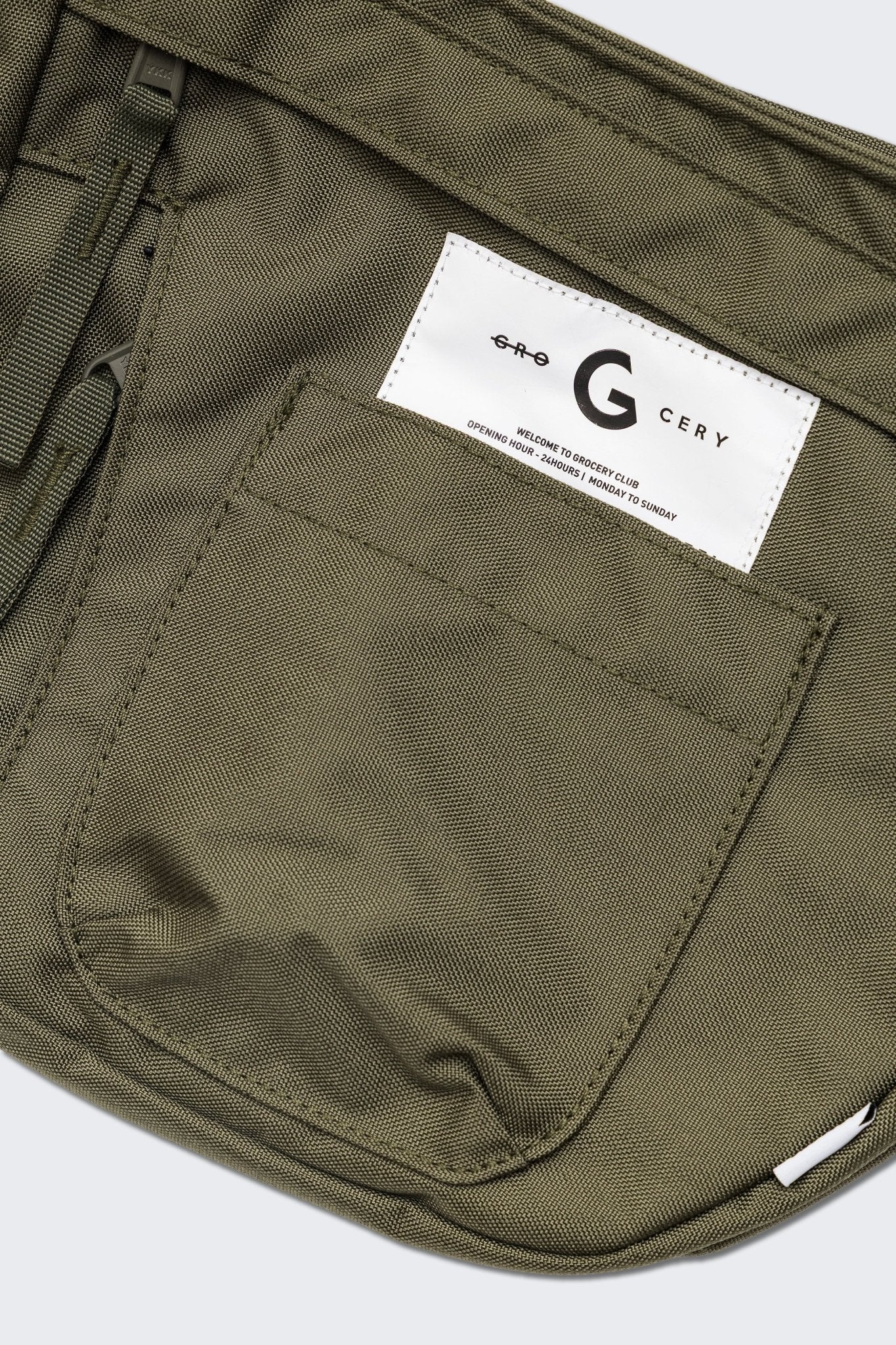 GROCERY MULTI POCKET SHOULDER BAG/ OLIVE - GROGROCERY
