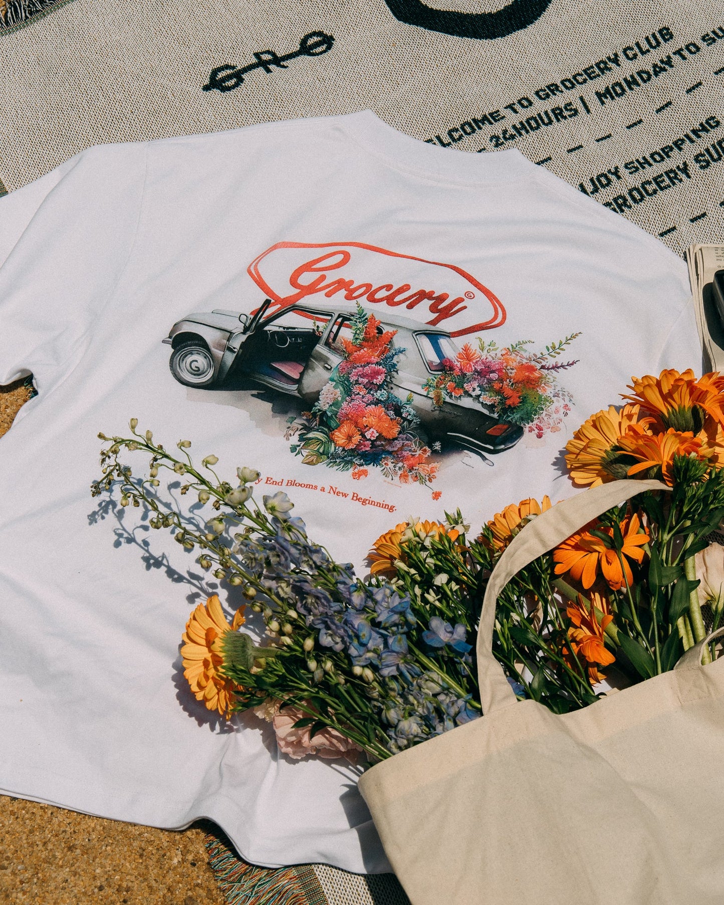GROCERY NEW BEGINNING GRAPHIC TEE/ WHITE - GROGROCERY
