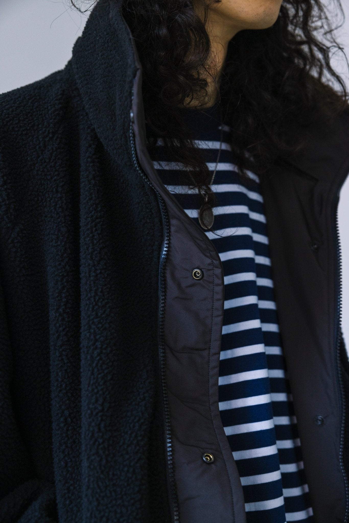 GROCERY REVERSIBLE FLEECE PADDED JACKET/ BLACK - GROGROCERY