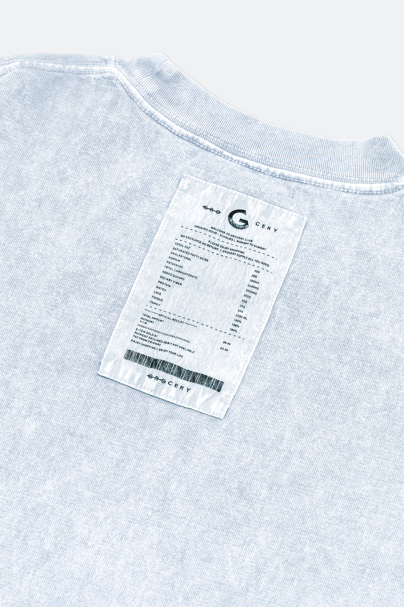 GROCERY SNOW WASHED INVOICE TEE/ LIGHT BLUE - GROGROCERY