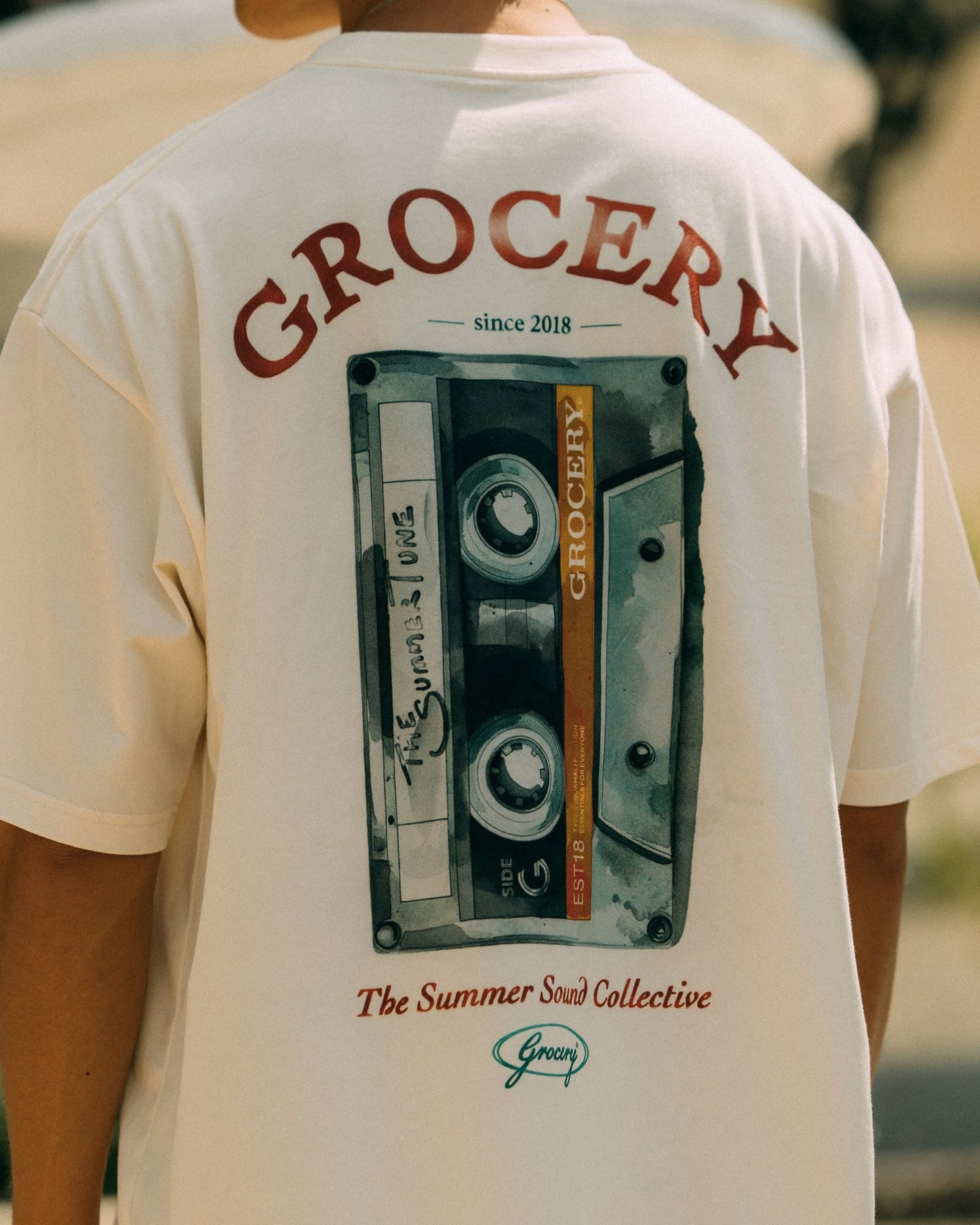 GROCERY SUMMER TUNES GRAPHIC TEE/ CREAM - GROGROCERY