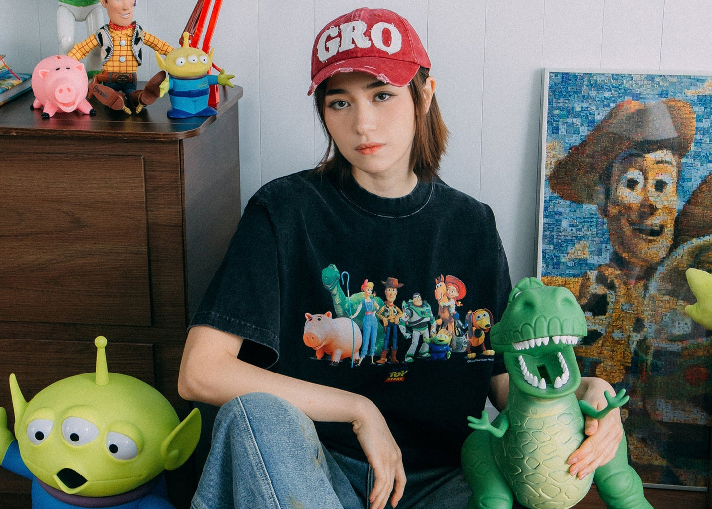 GROCERY | TARMAC | TOY STORY THE TOYS WASHED GRAPHIC BOXY TEE/ BLACK - GROGROCERY