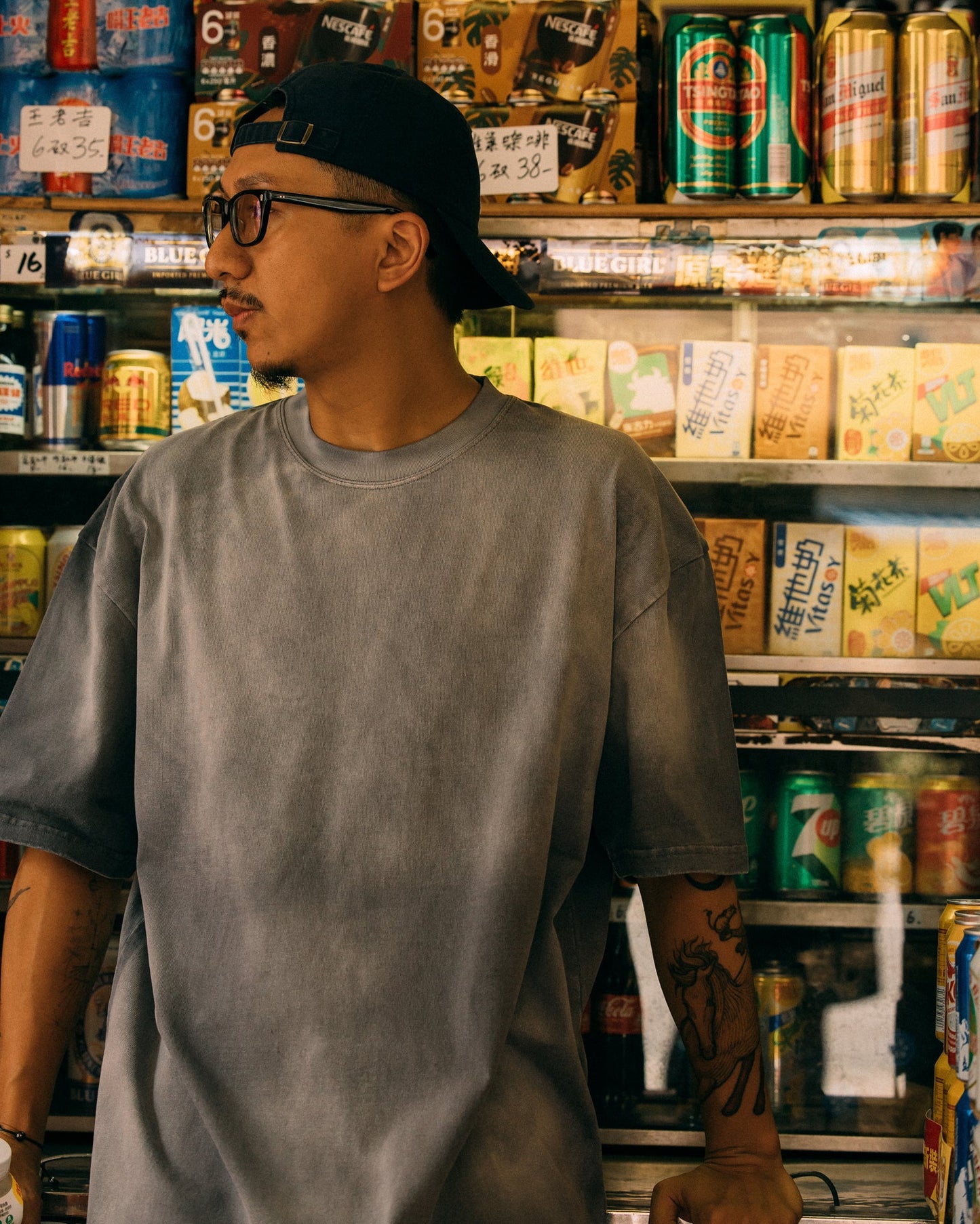 GROCERY TEE - 077 DIRTY WASHED INVOICE/ FADED GREY - GROGROCERY