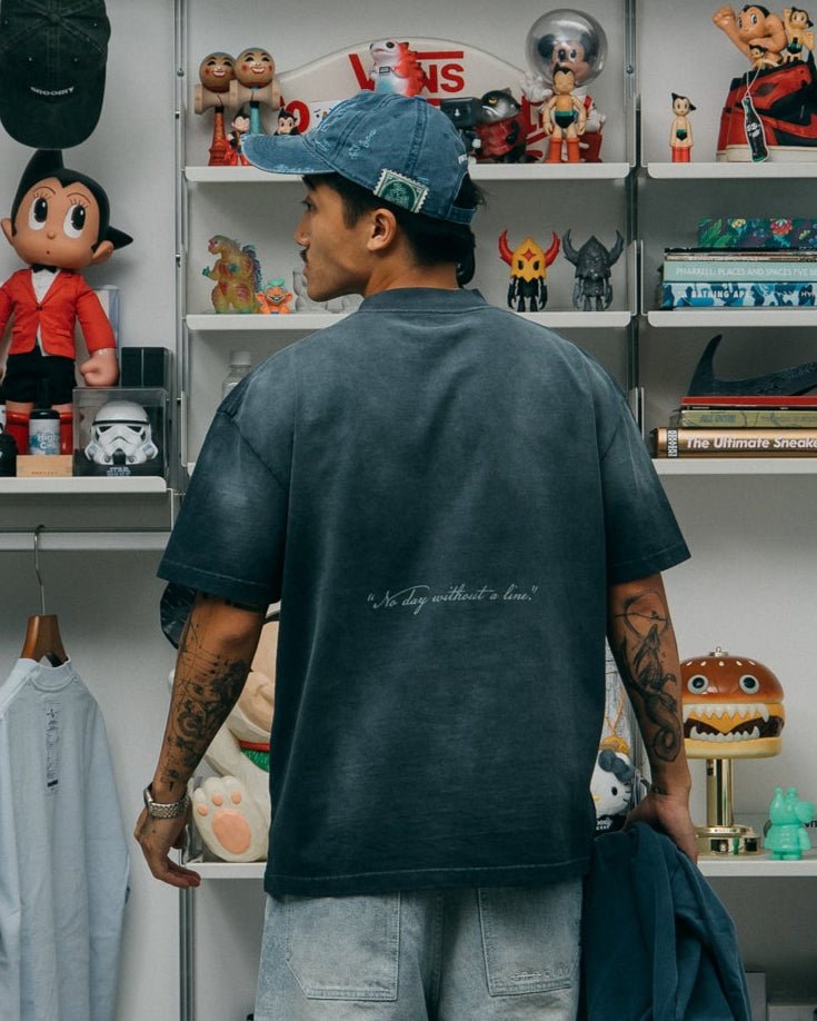 GROCERY WASHED BEETHOVEN GRAPHIC TEE/ FADED CHARCOAL - GROGROCERY