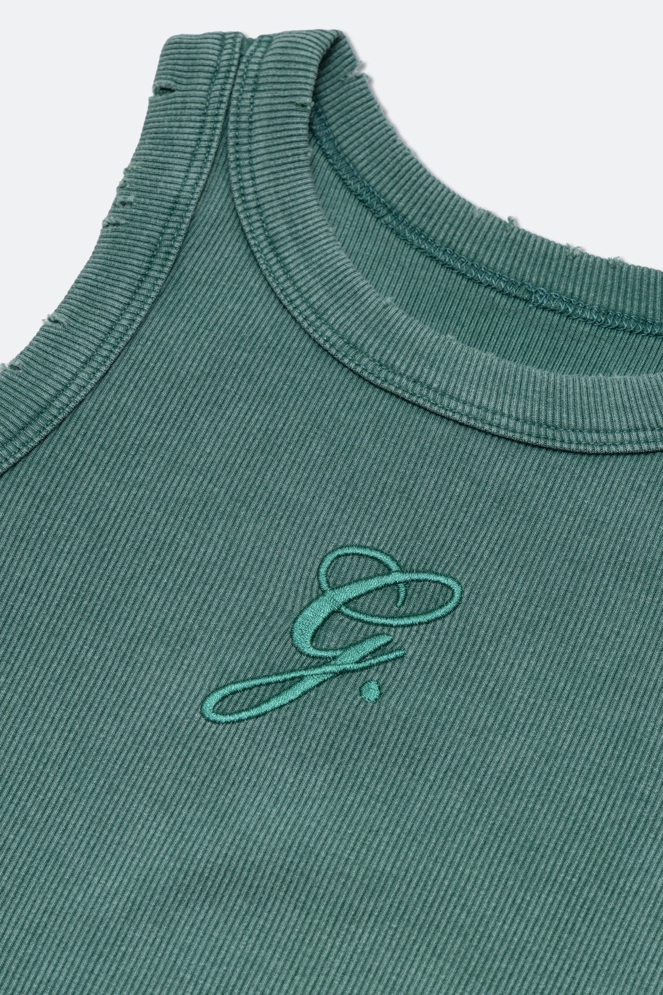 GROCERY WASHED RIBBED TANK TOP/ GREEN - GROGROCERY