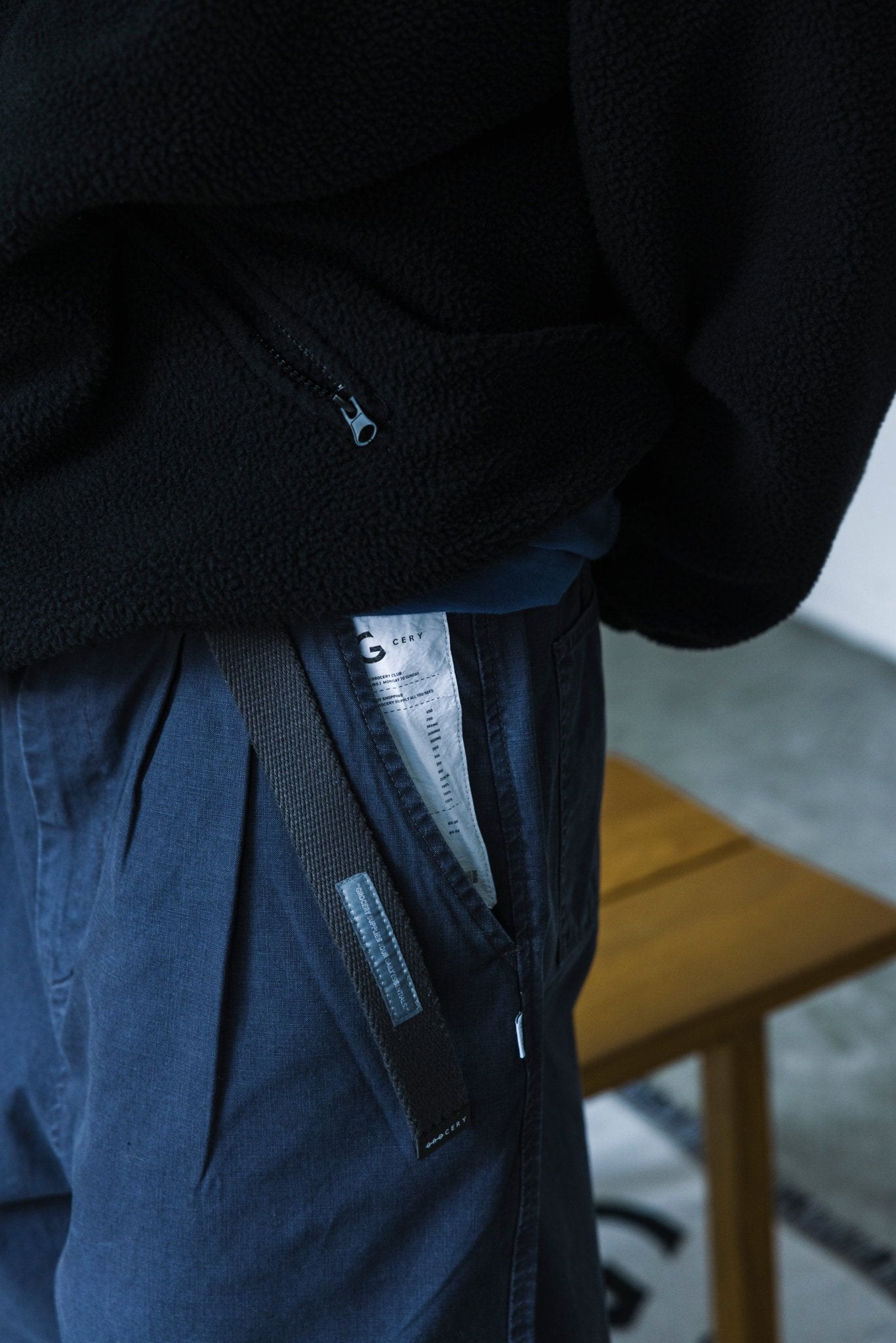 GROCERY WASHED WIDE CHINO PANTS/ CHARCOAL - GROGROCERY