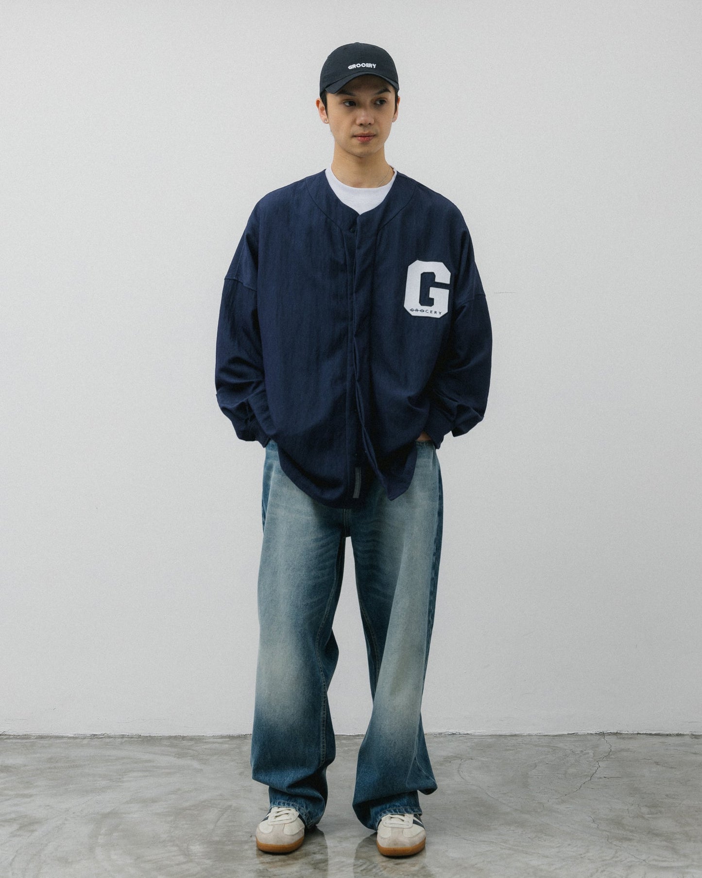 GROCERY WIDE LEG WASHED DENIM JEANS/ MID BLUE - GROGROCERY