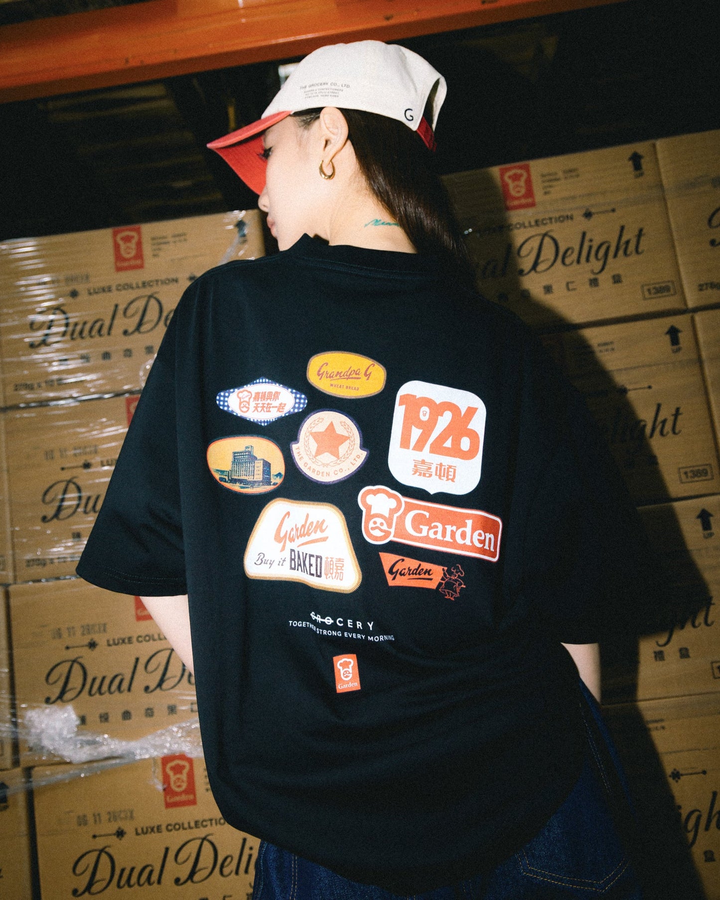 GROCERY x GARDEN ARCHIVE LOGO BOXY TEE/ BLACK - GROGROCERY
