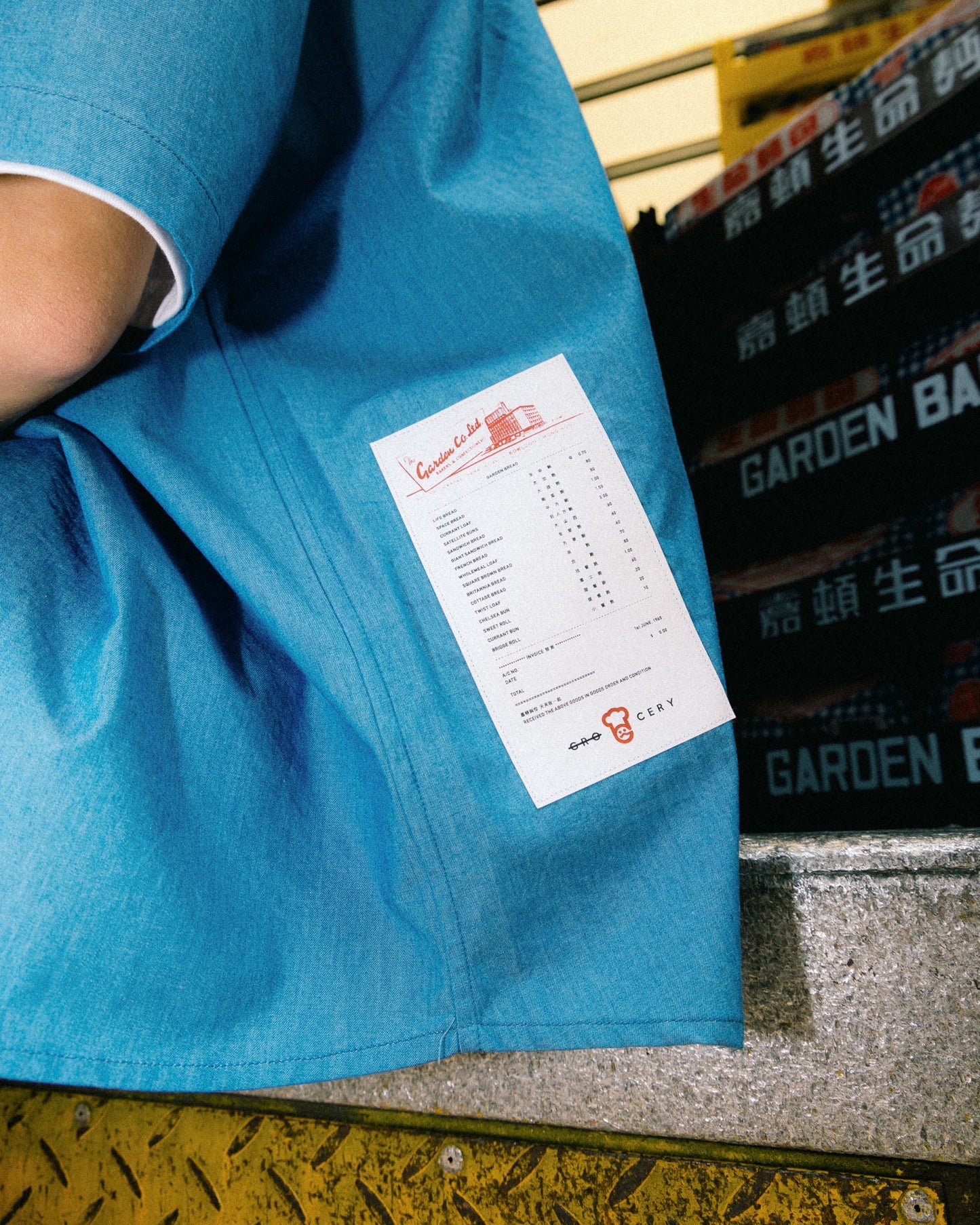 GROCERY x GARDEN PATCH SHORT SLEEVE POCKET SHIRT/ BLUE - GROGROCERY