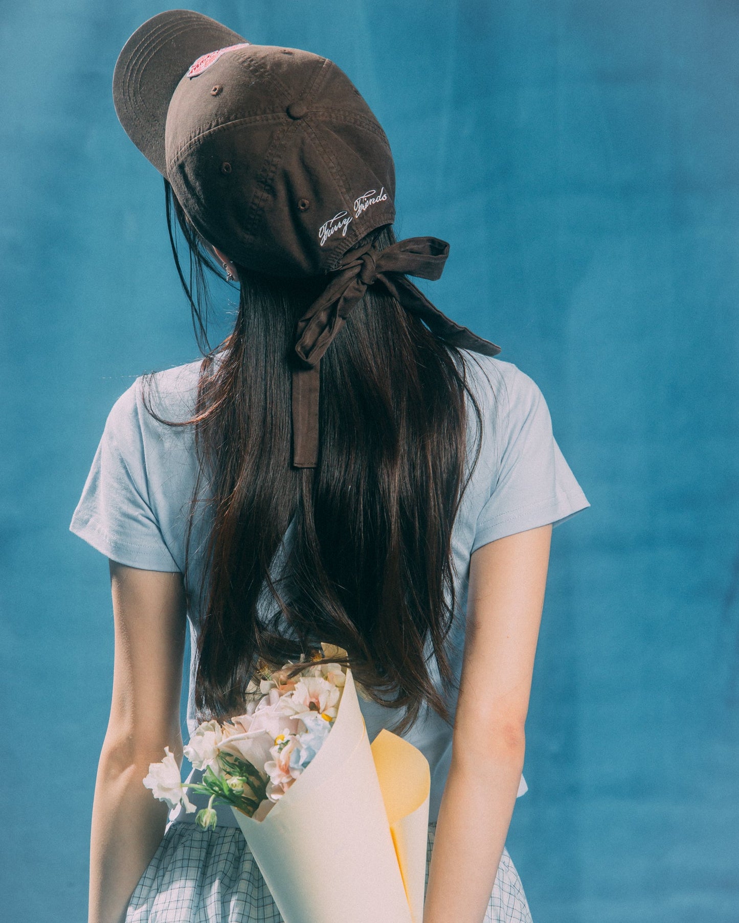 GROCERY x GRRRR WASHED LOGO CAP WITH BOW/ BROWN - GROGROCERY