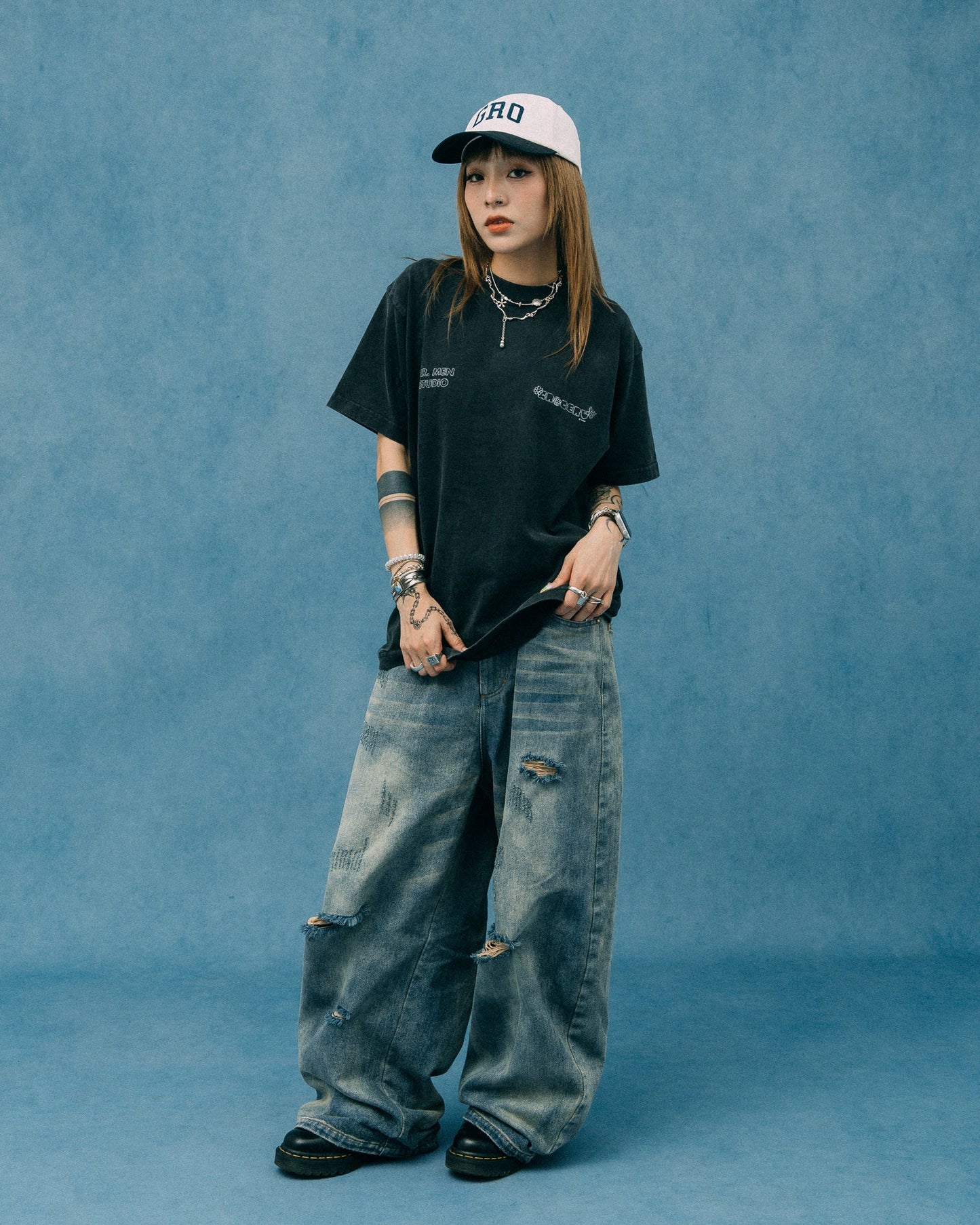 GROCERY X MR MEN STUDIO SKETCH GRAPHIC TEE/ WASHED BLACK - GROGROCERY