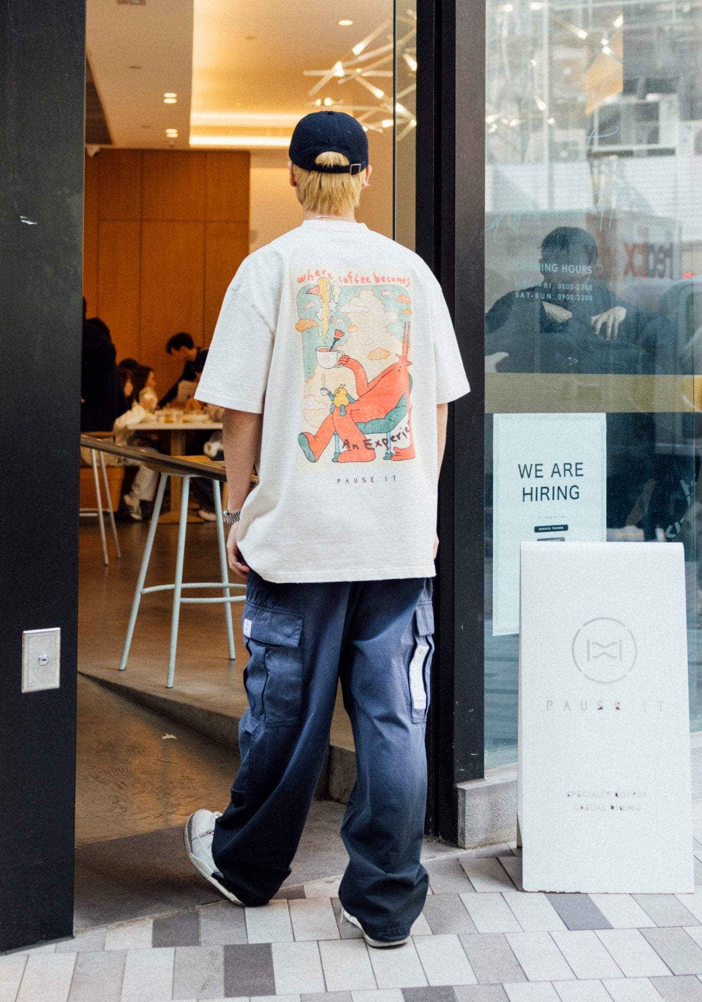 GROCERY x PAUSE IT WASHED GRAPHIC TEE/ SAND - GROGROCERY